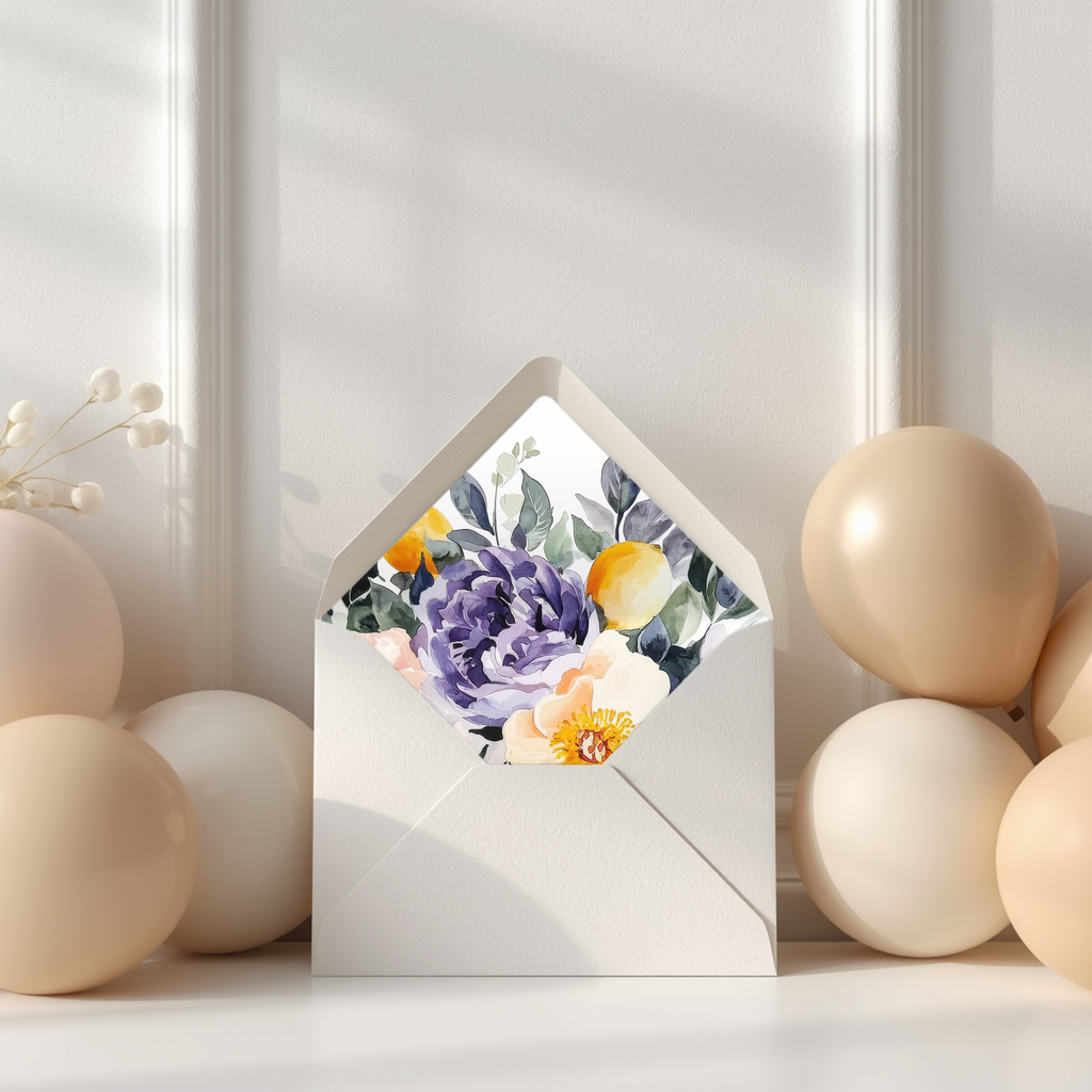Citrus & Florals Printable Envelope Liners 12 Sizes (Digital Download)