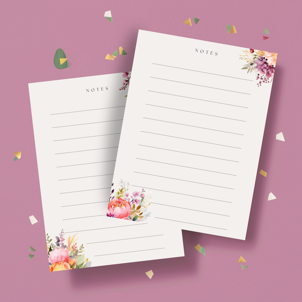 Wedding Bouquet Lined Note Cards (Digital Download)