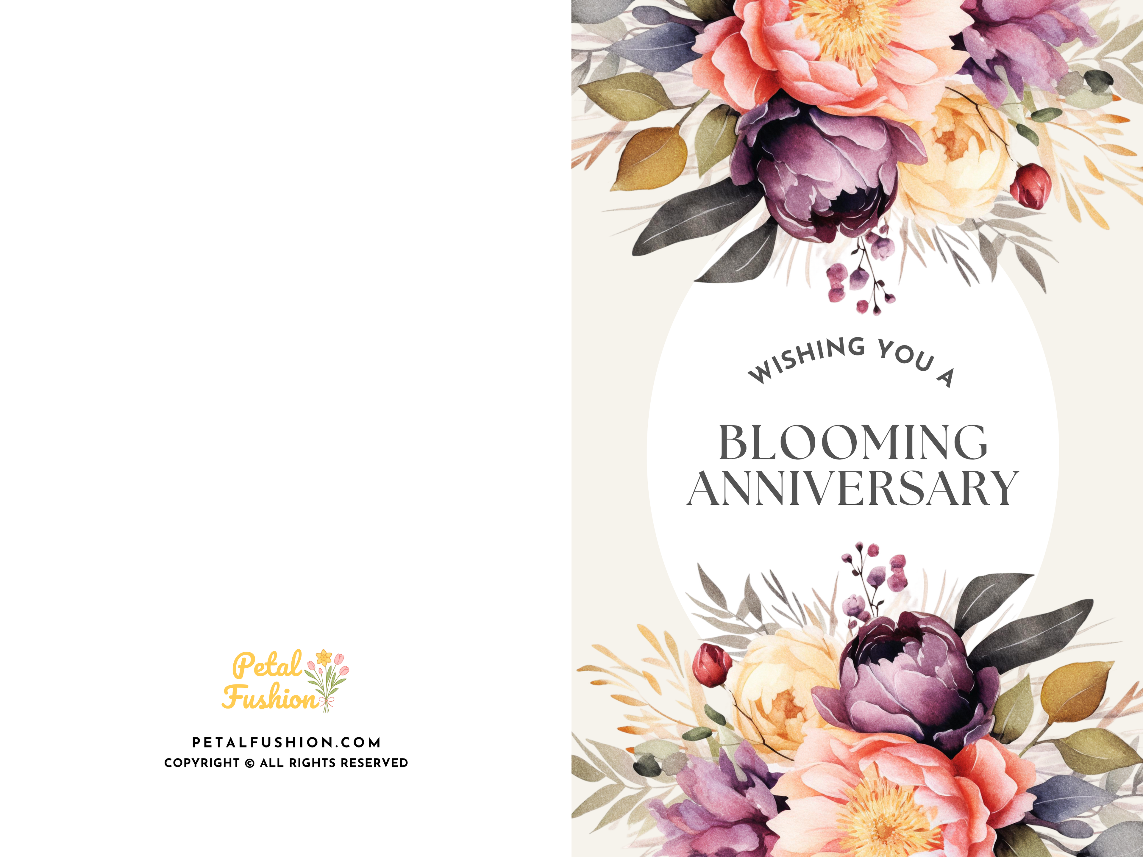 Wedding Bouquet Foldable Greeting Card - A7 (Digital Download) 01