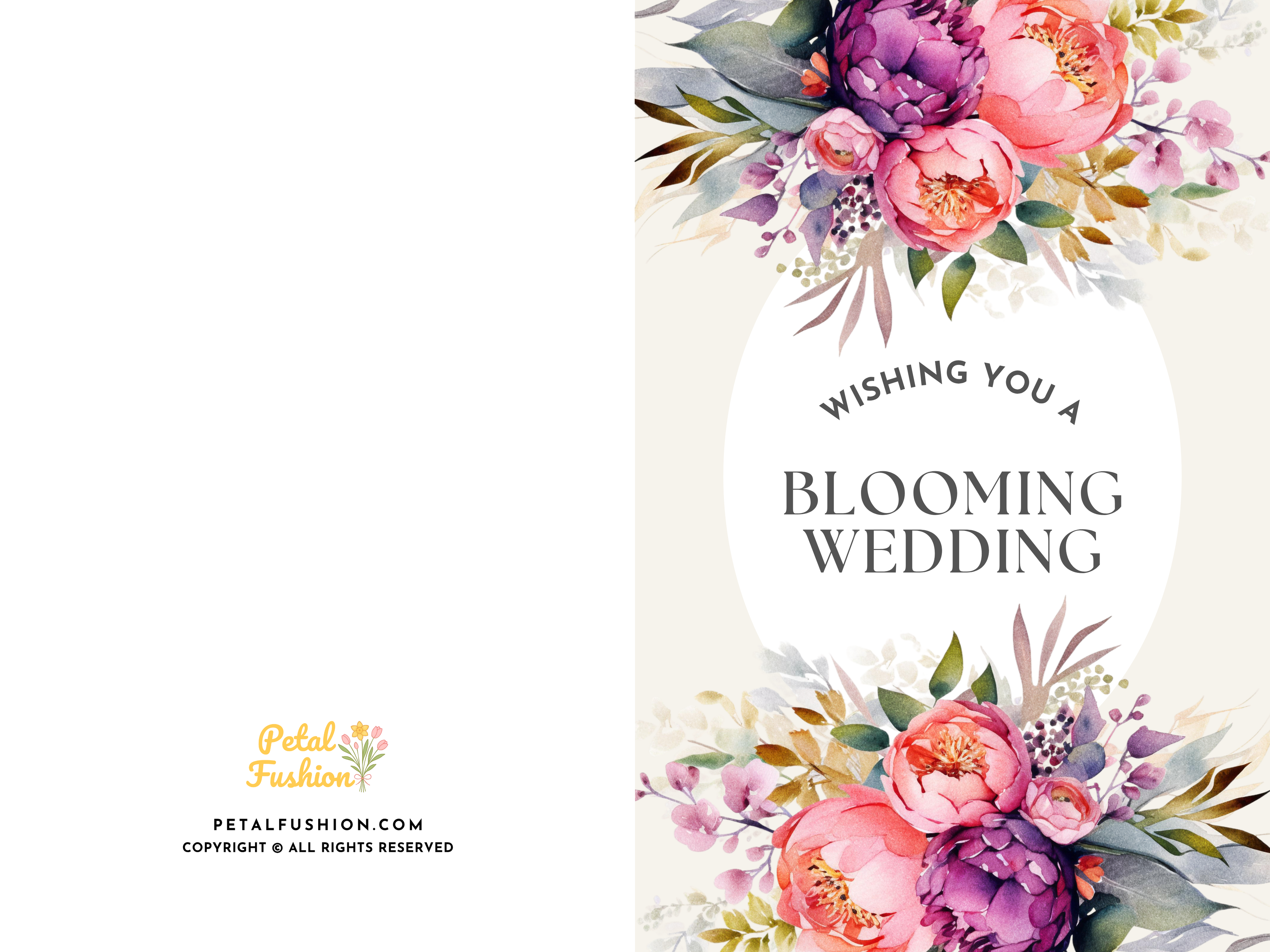 Wedding Bouquet Foldable Greeting Card - A7 (Digital Download) 01