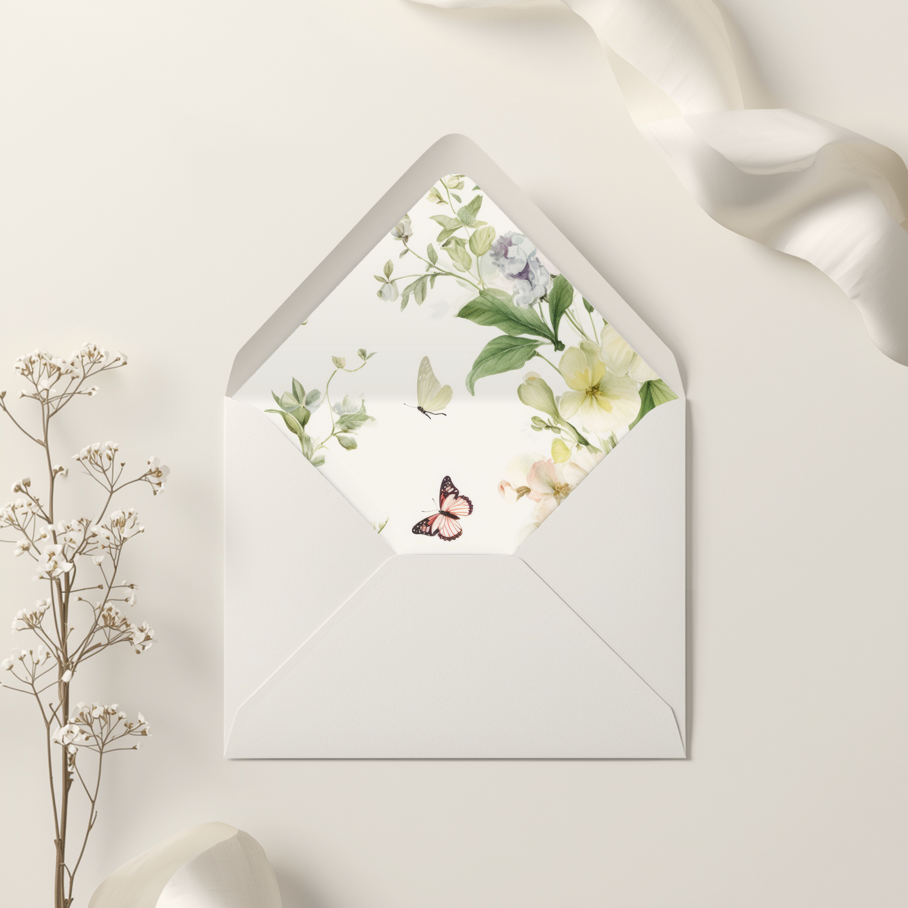 Printable Vintage Floral Envelope Liners 12 Sizes (Digital Download)