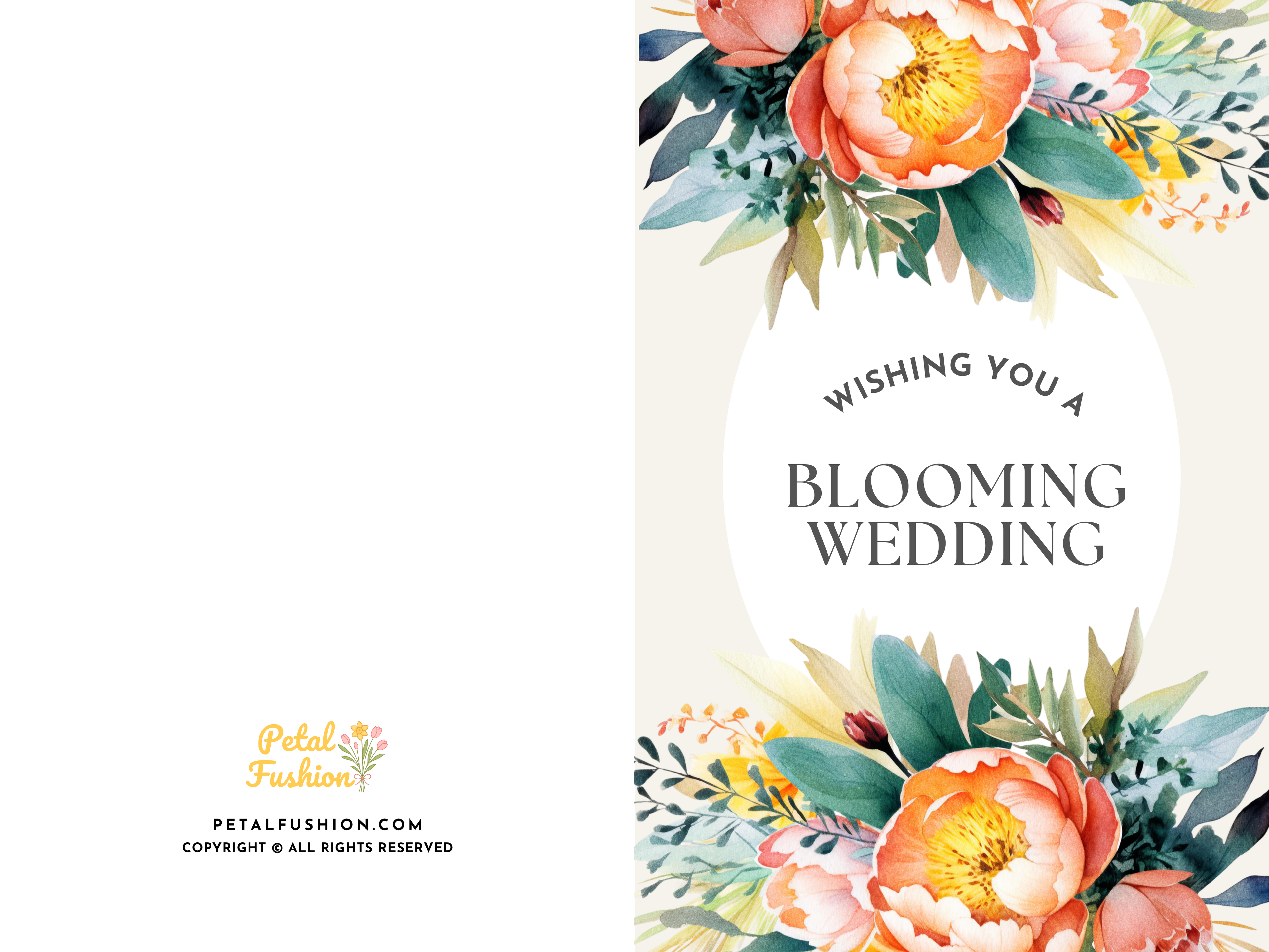 Wedding Bouquet Foldable Greeting Card - A7 (Digital Download) 02