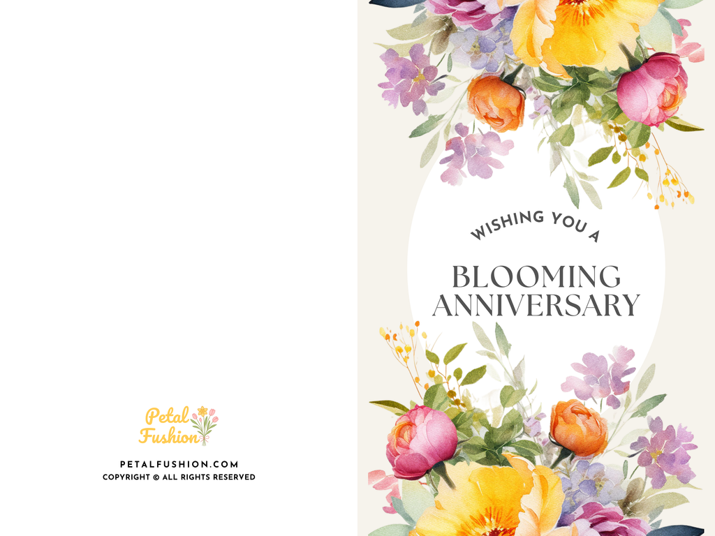 Wedding Bouquet Foldable Greeting Card - A7 (Digital Download) 02