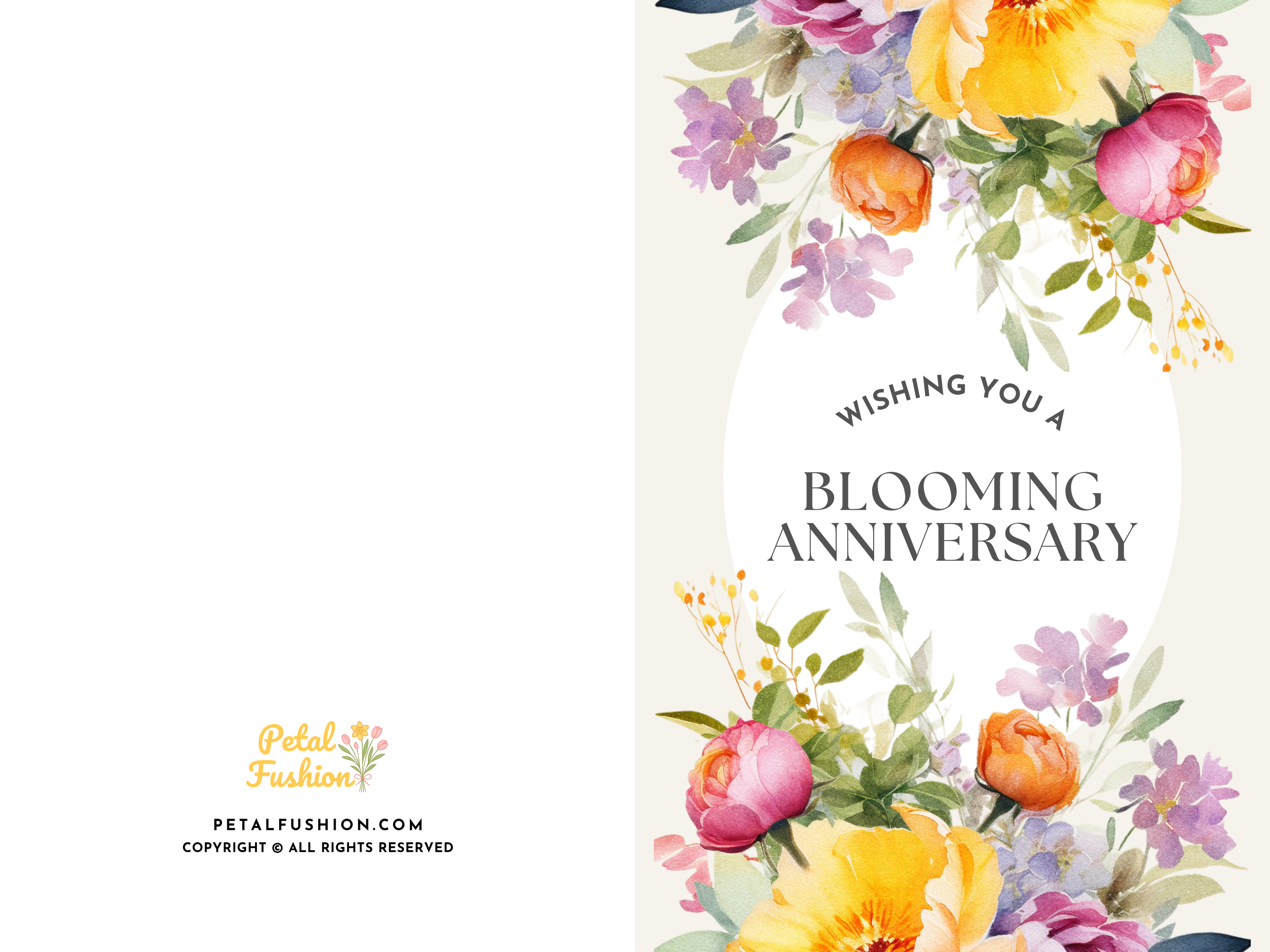 Wedding Bouquet Foldable Greeting Card - A7 (Digital Download) 02