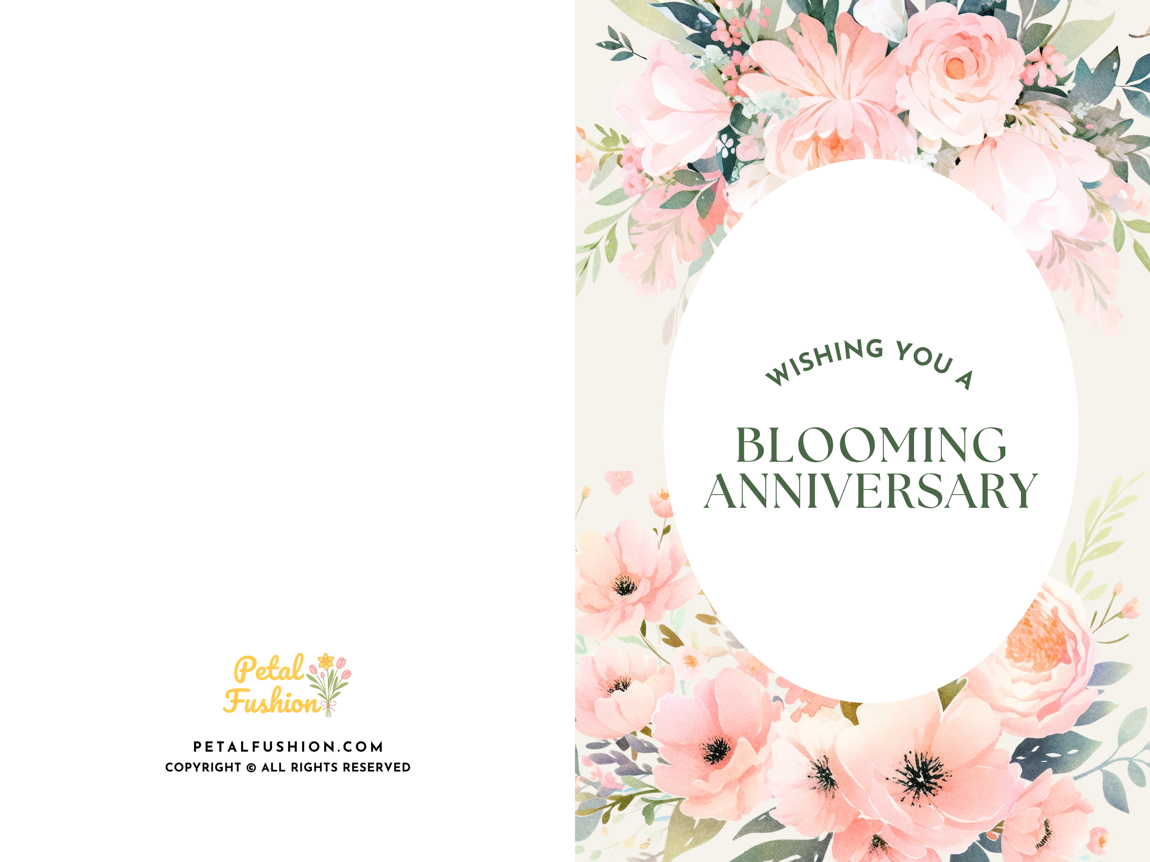 Pink Woodland Foldable Greetings Card - A7 (Digital Download)