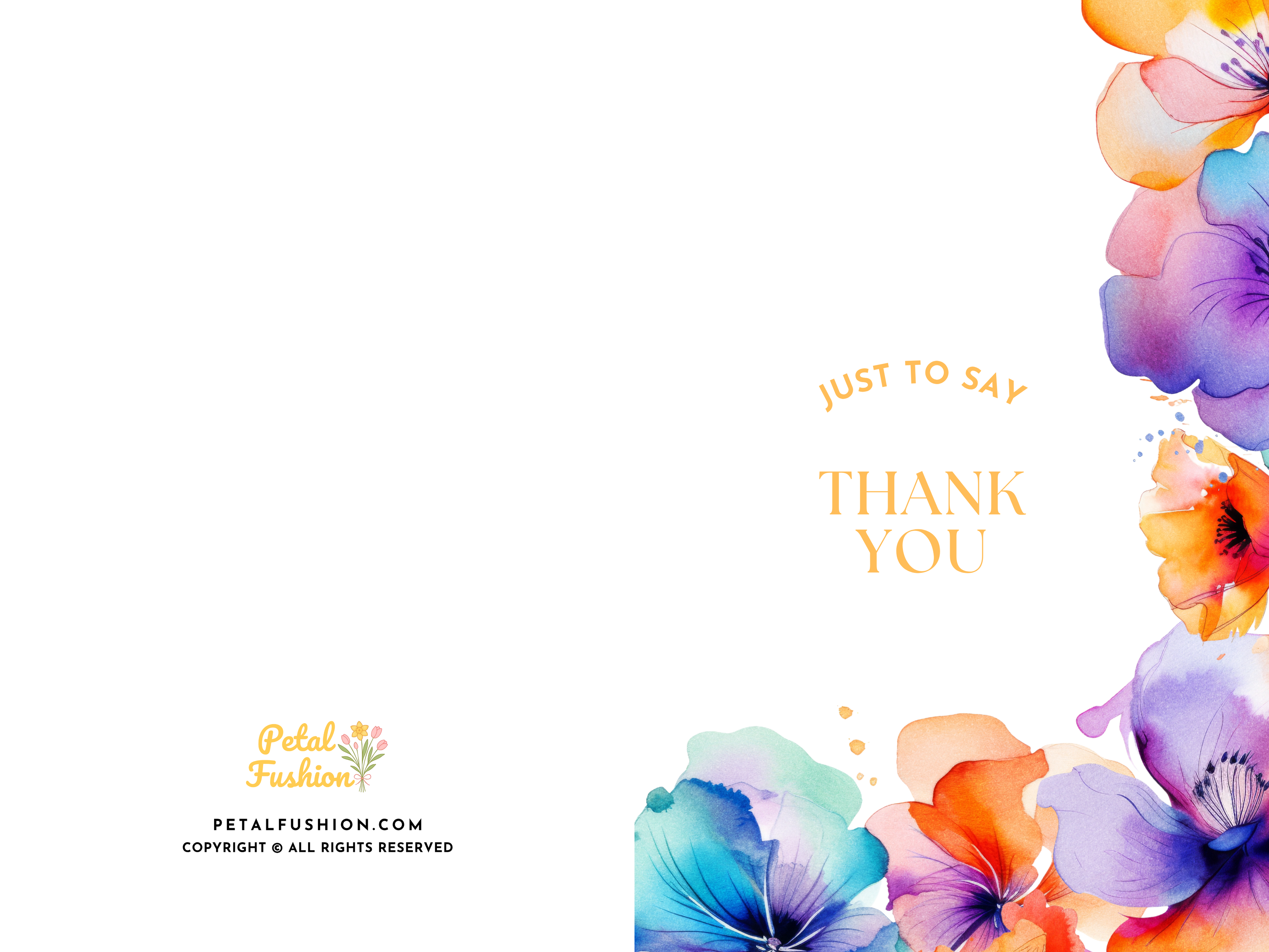 Abstract Florals Foldable Thank You Card - A7 (Digital Download)