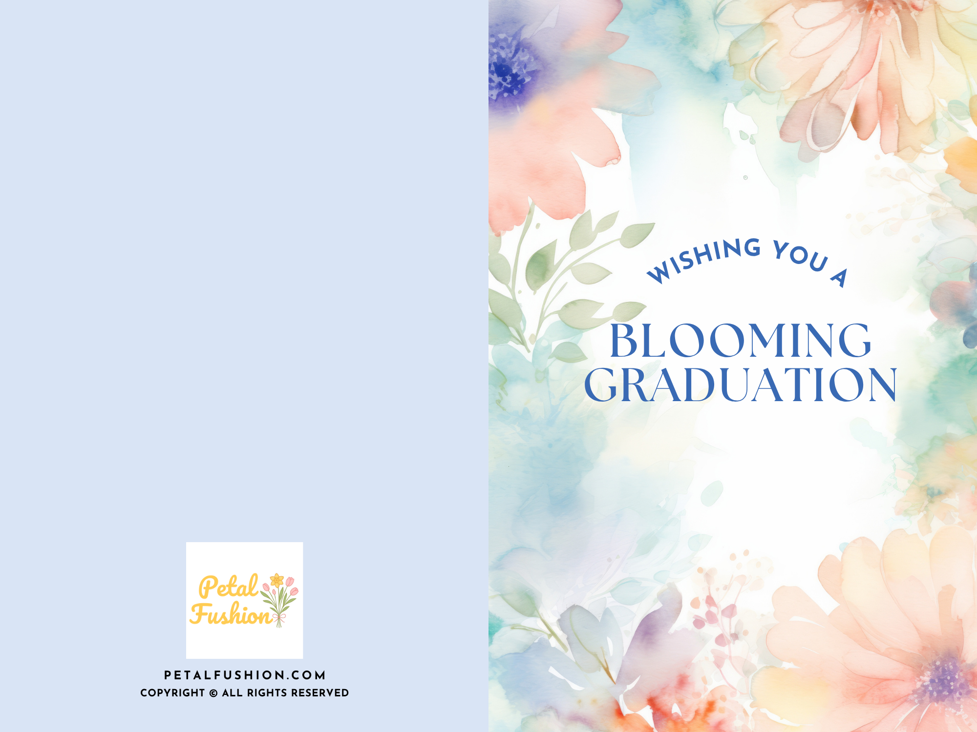Floral Textures Foldable Graduation Card - A7 (Digital Download)