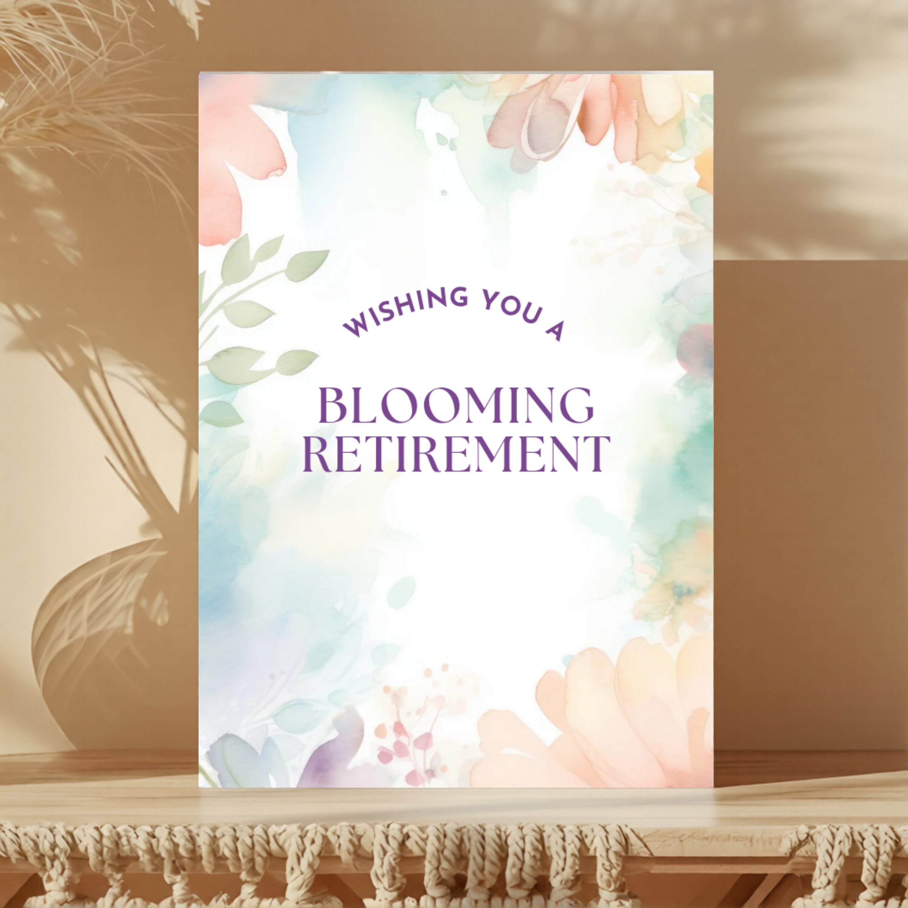 Floral Textures Foldable Retirement Card - A7 (Digital Download)