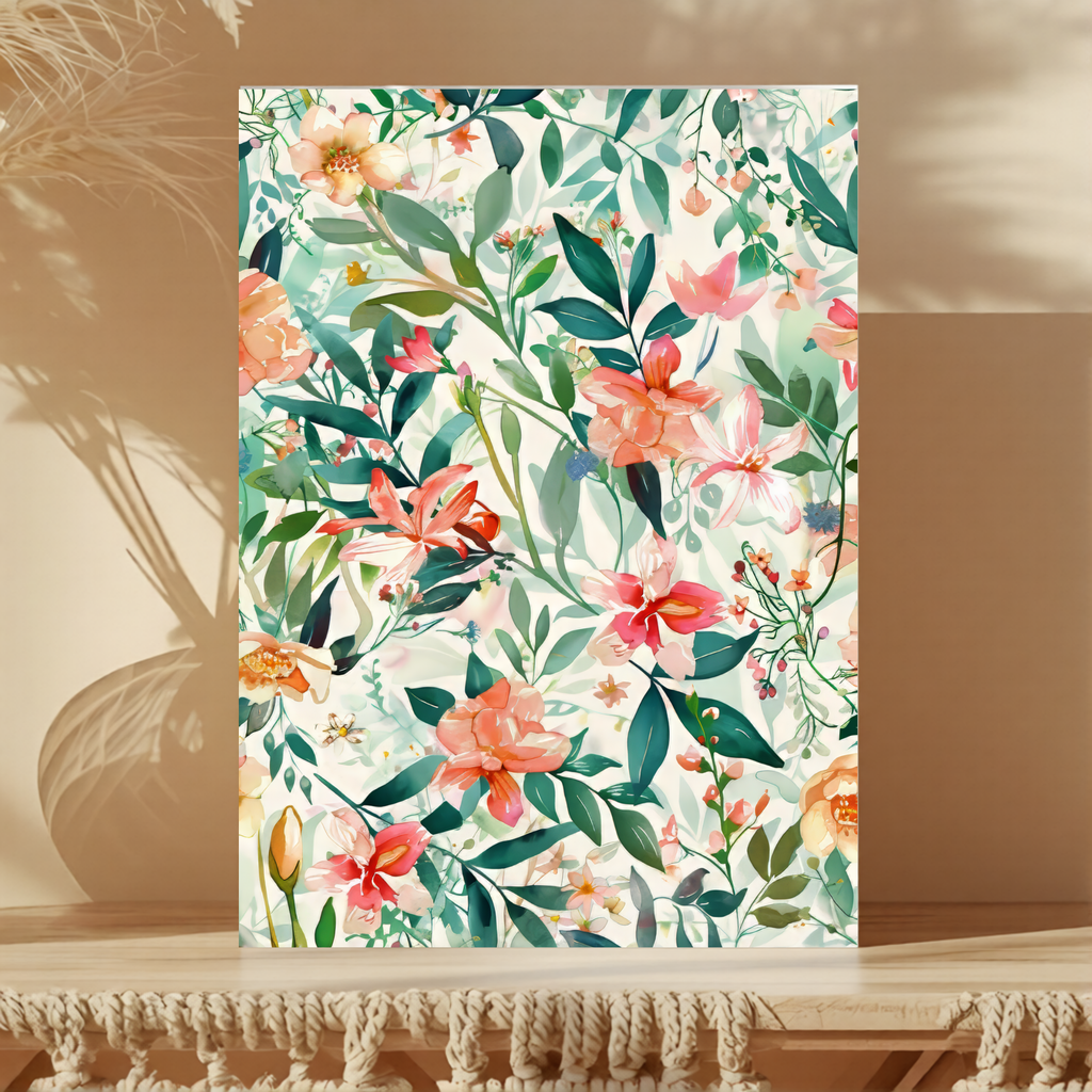 Botanical Garden Florals Foldable Greetings Card - A7 (Digital Download)