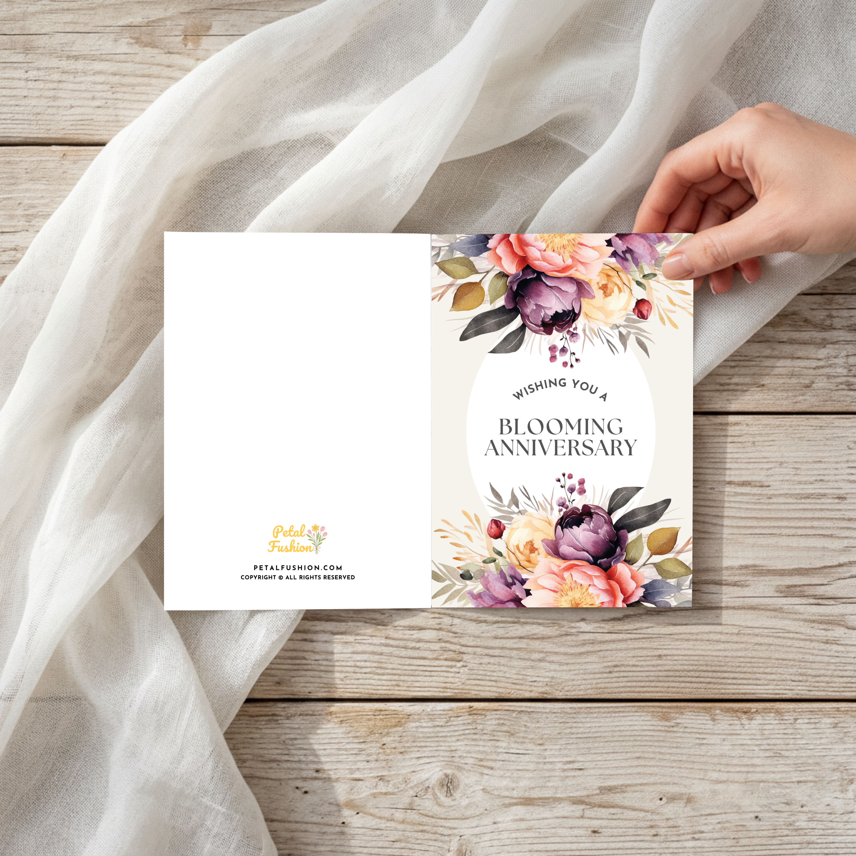 Wedding Bouquet Foldable Greeting Card - A7 (Digital Download) 01
