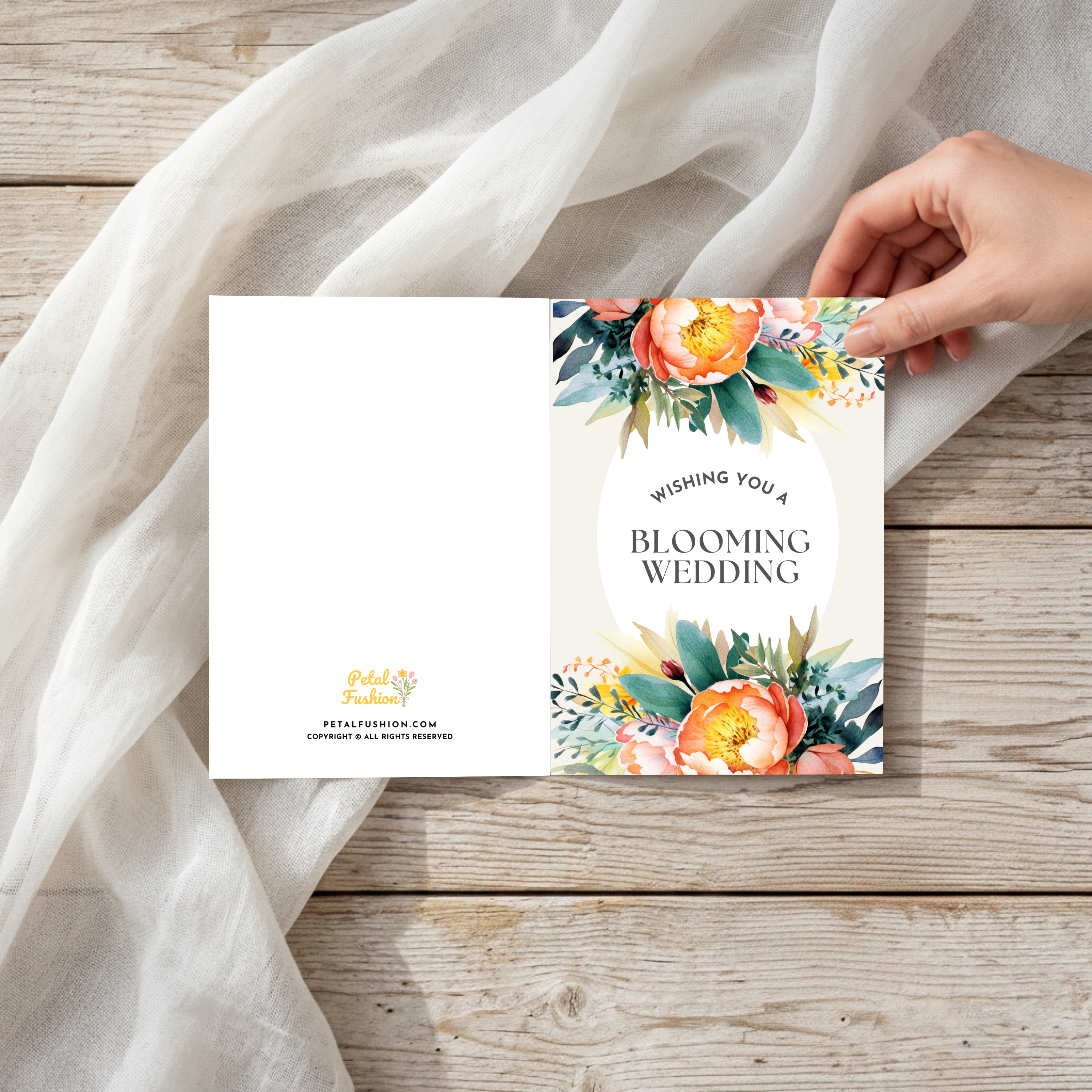 Wedding Bouquet Foldable Greeting Card - A7 (Digital Download) 02