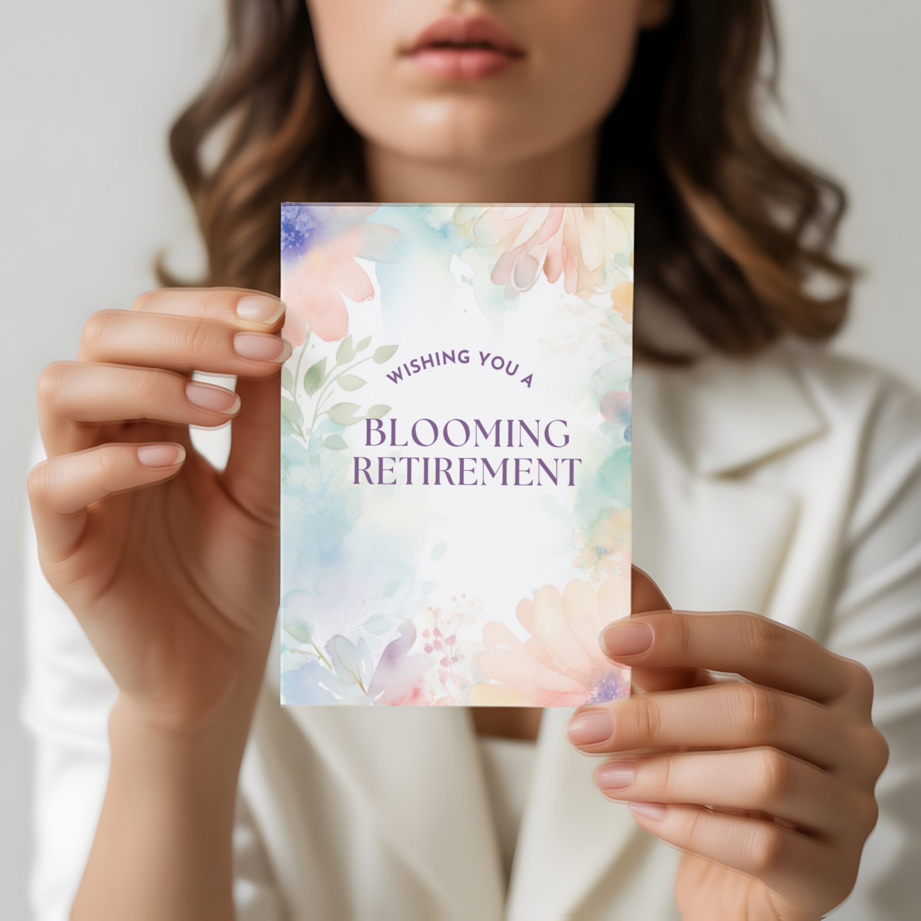 Floral Textures Foldable Retirement Card - A7 (Digital Download)
