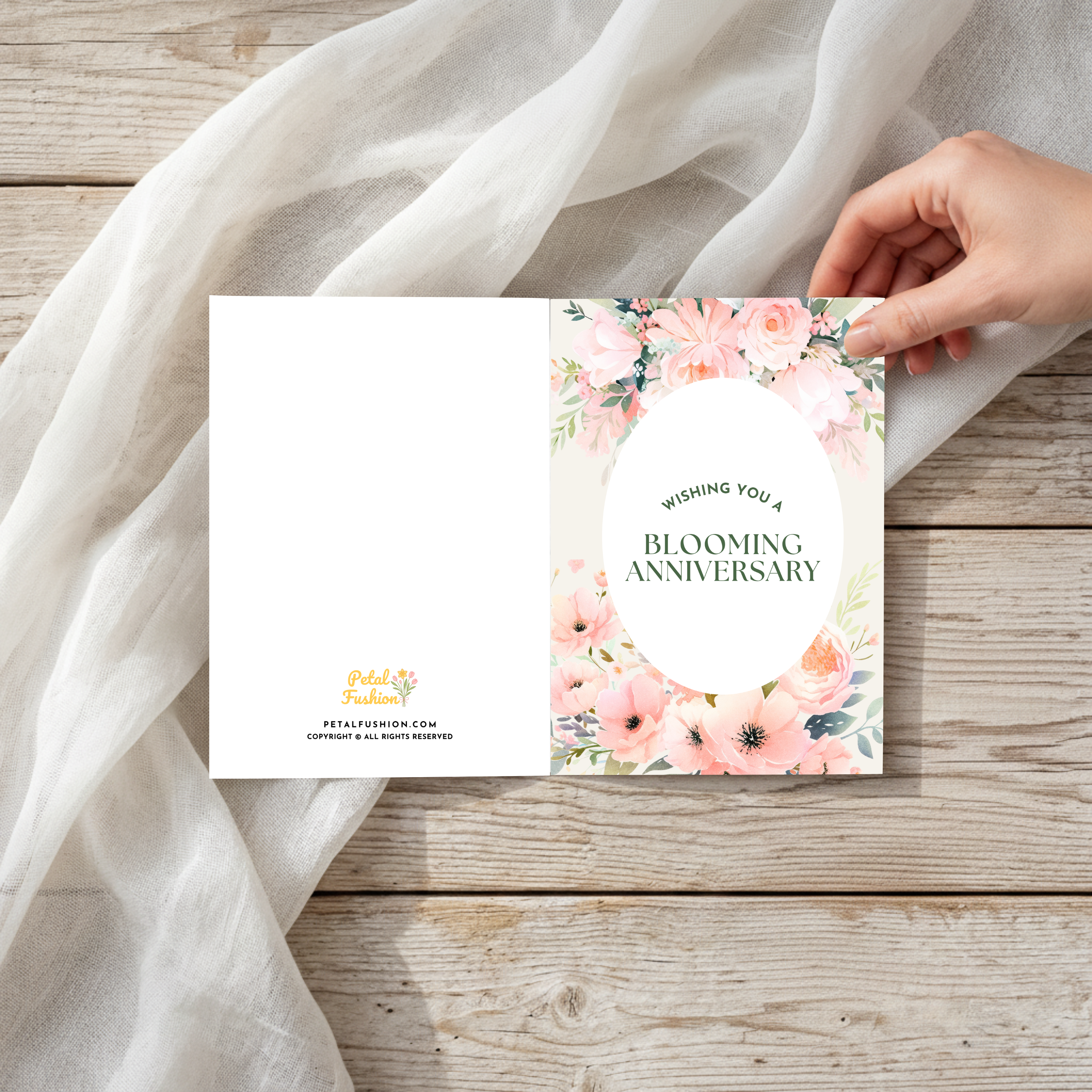Pink Woodland Foldable Greetings Card - A7 (Digital Download)
