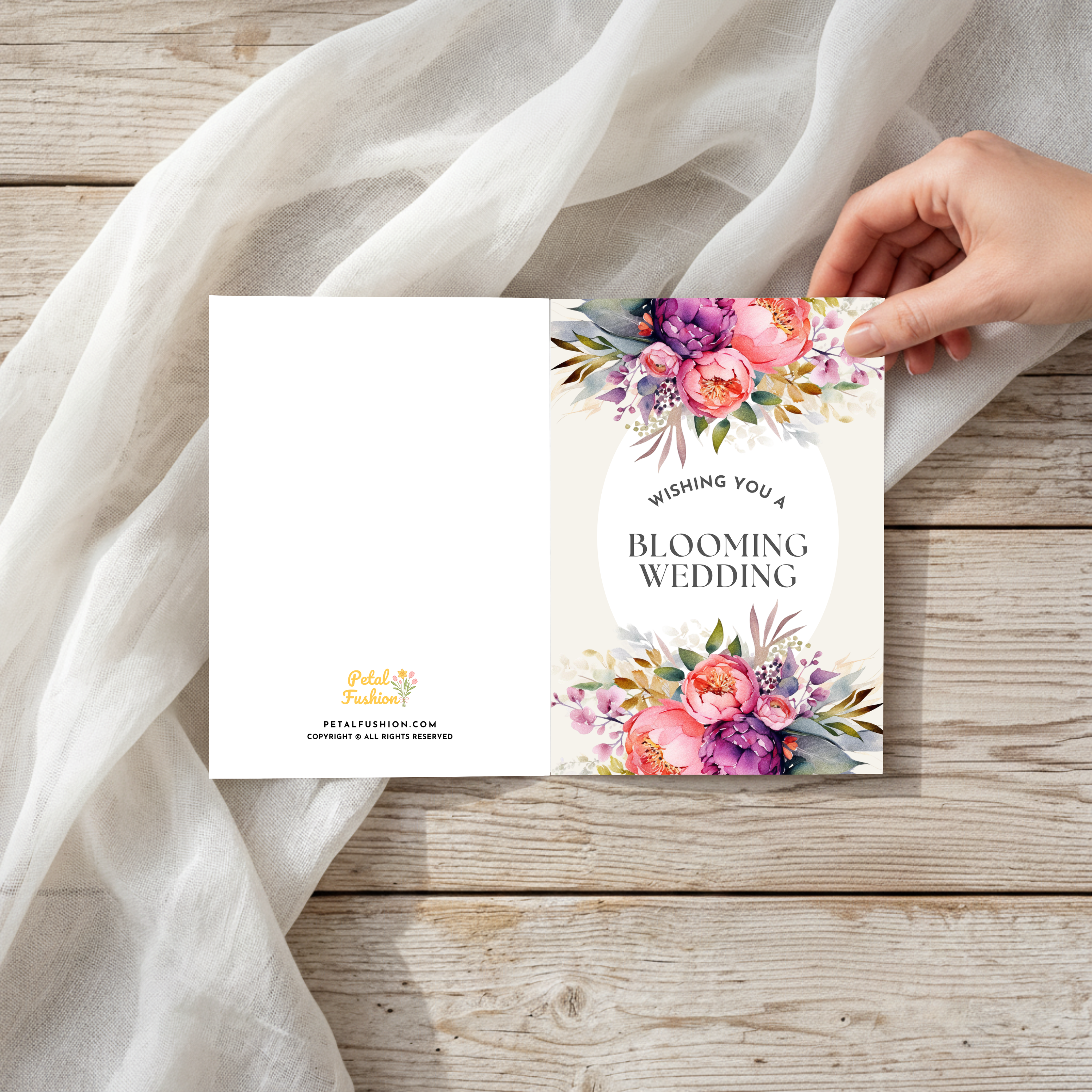 Wedding Bouquet Foldable Greeting Card - A7 (Digital Download) 01