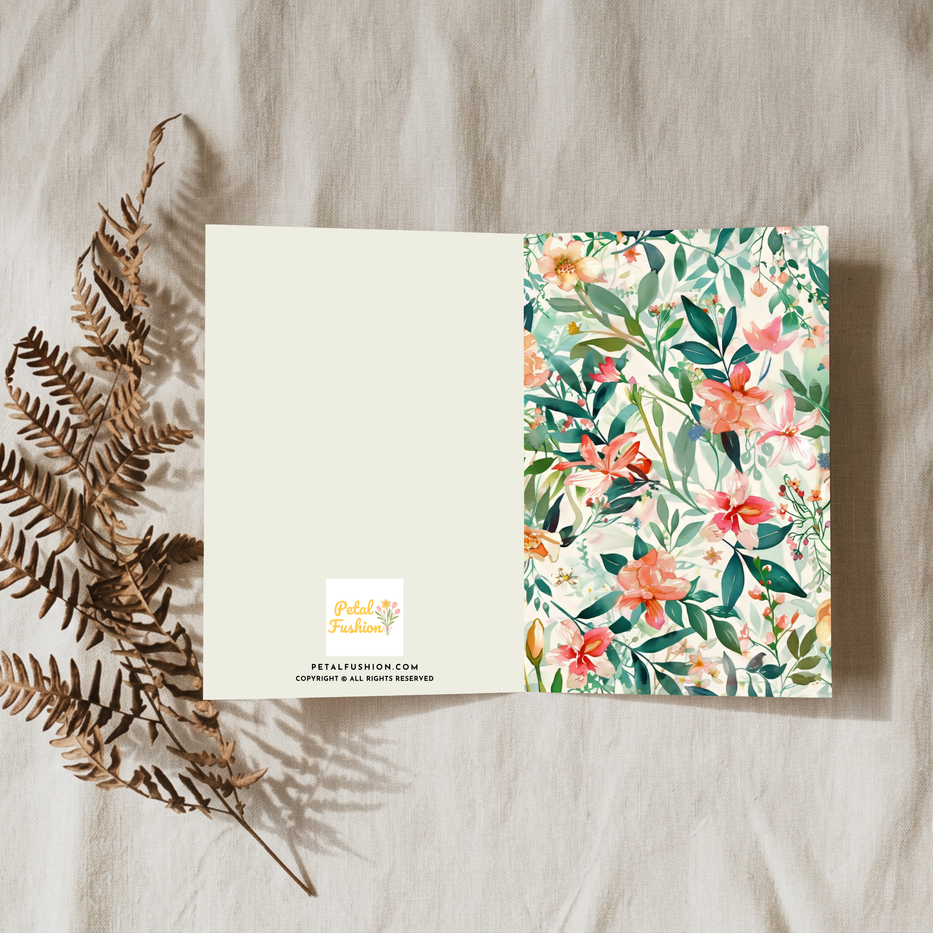 Botanical Garden Florals Foldable Greetings Card - A7 (Digital Download)