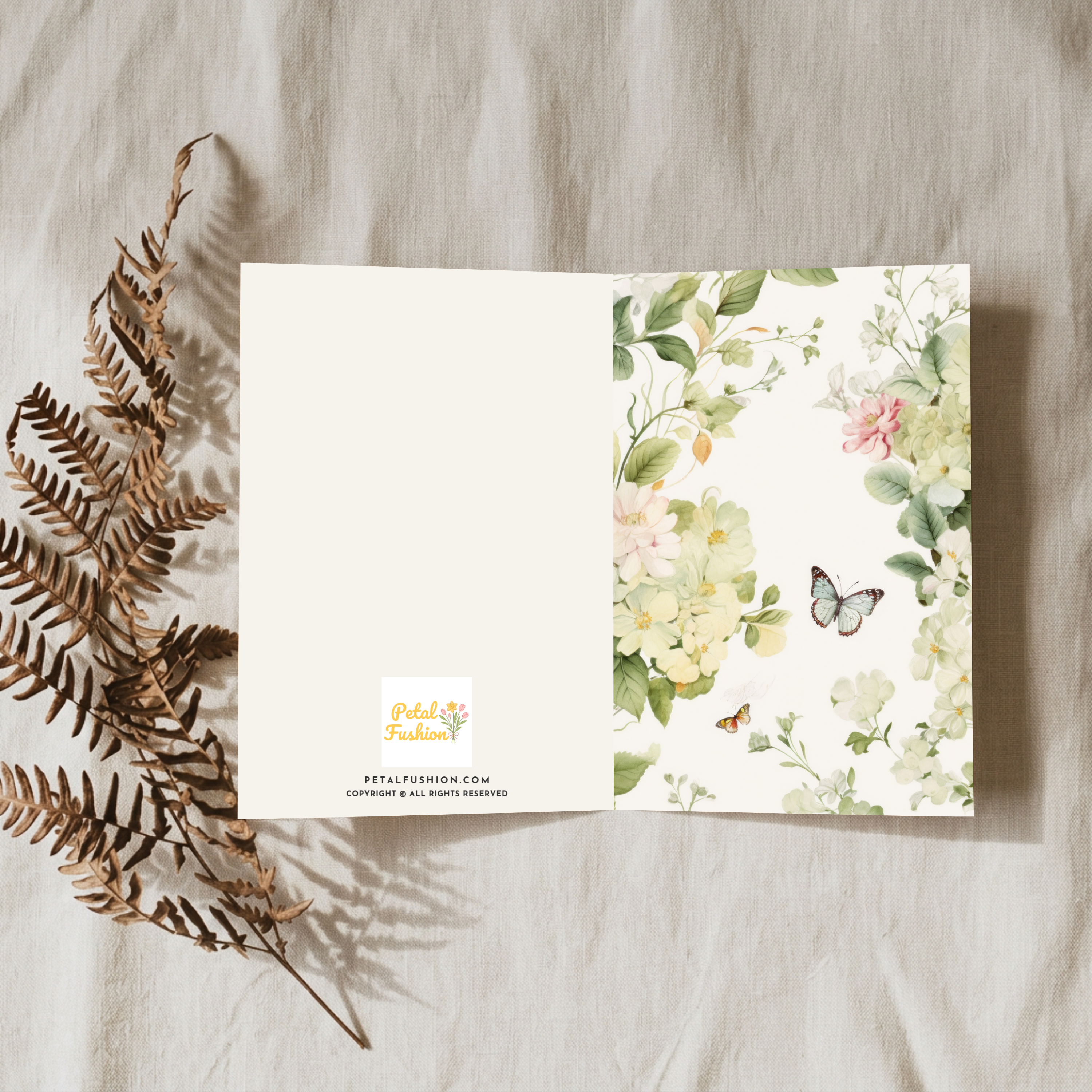 Vintage Florals Foldable Greeting Card - A7 (Digital Download)