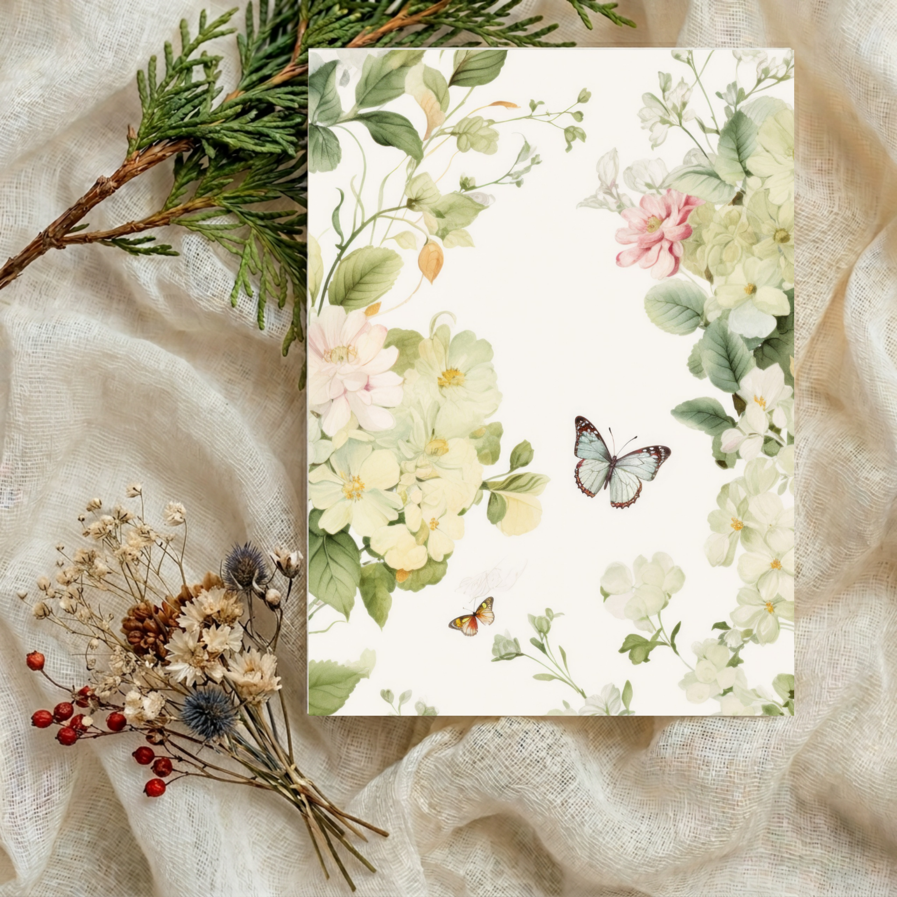 Vintage Florals Foldable Greeting Card - A7 (Digital Download)