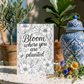 Monochromatic Florals Foldable Greetings Card - A7 (Digital Download)