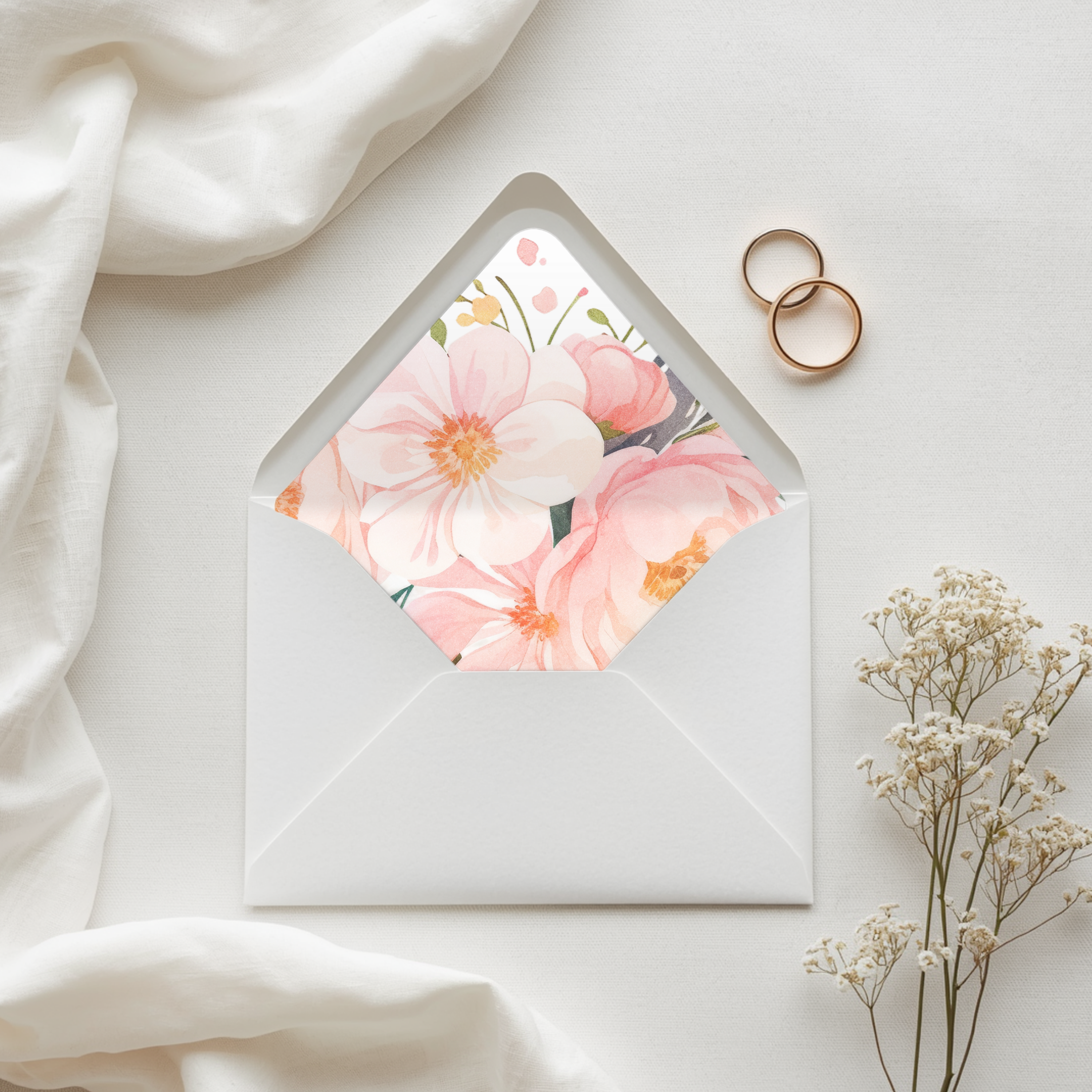 Pink Woodland Printable Envelope Liners 12 Sizes (Digital Download)