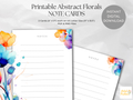 Abstract Florals Printable Lined Note Cards (Digital Download)