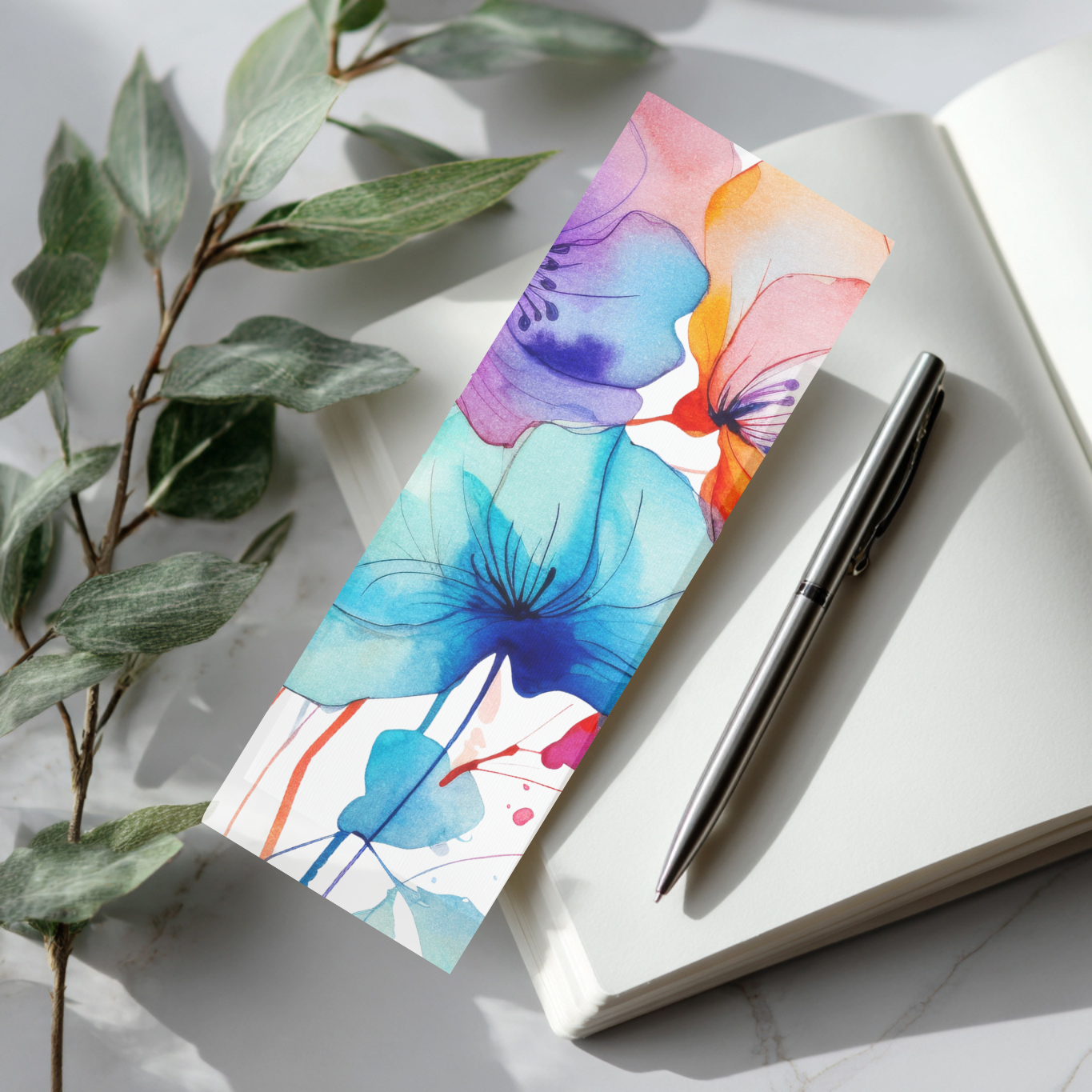 4 Abstract Florals Printable Bookmarks (Digital Download)