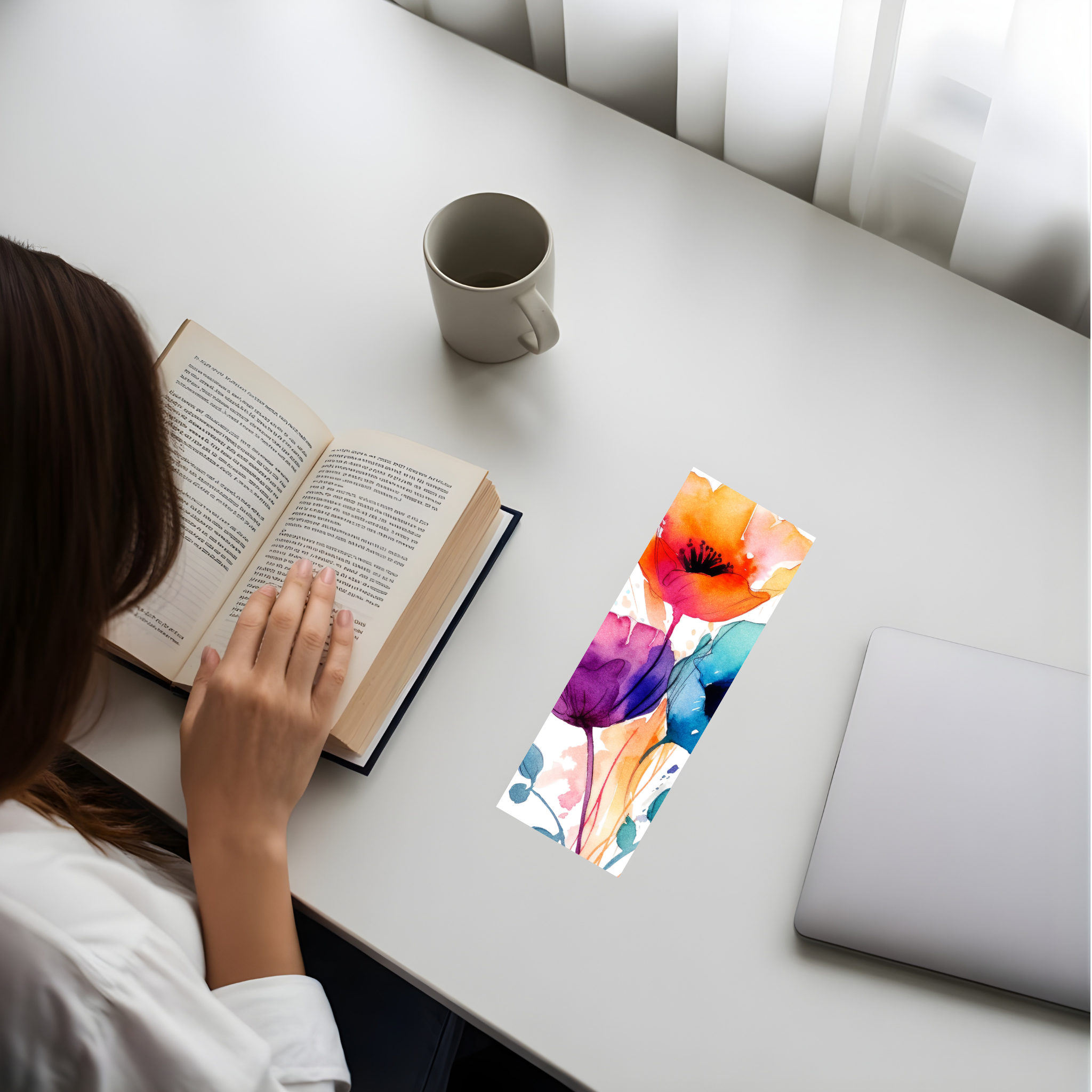 4 Abstract Florals Printable Bookmarks (Digital Download)