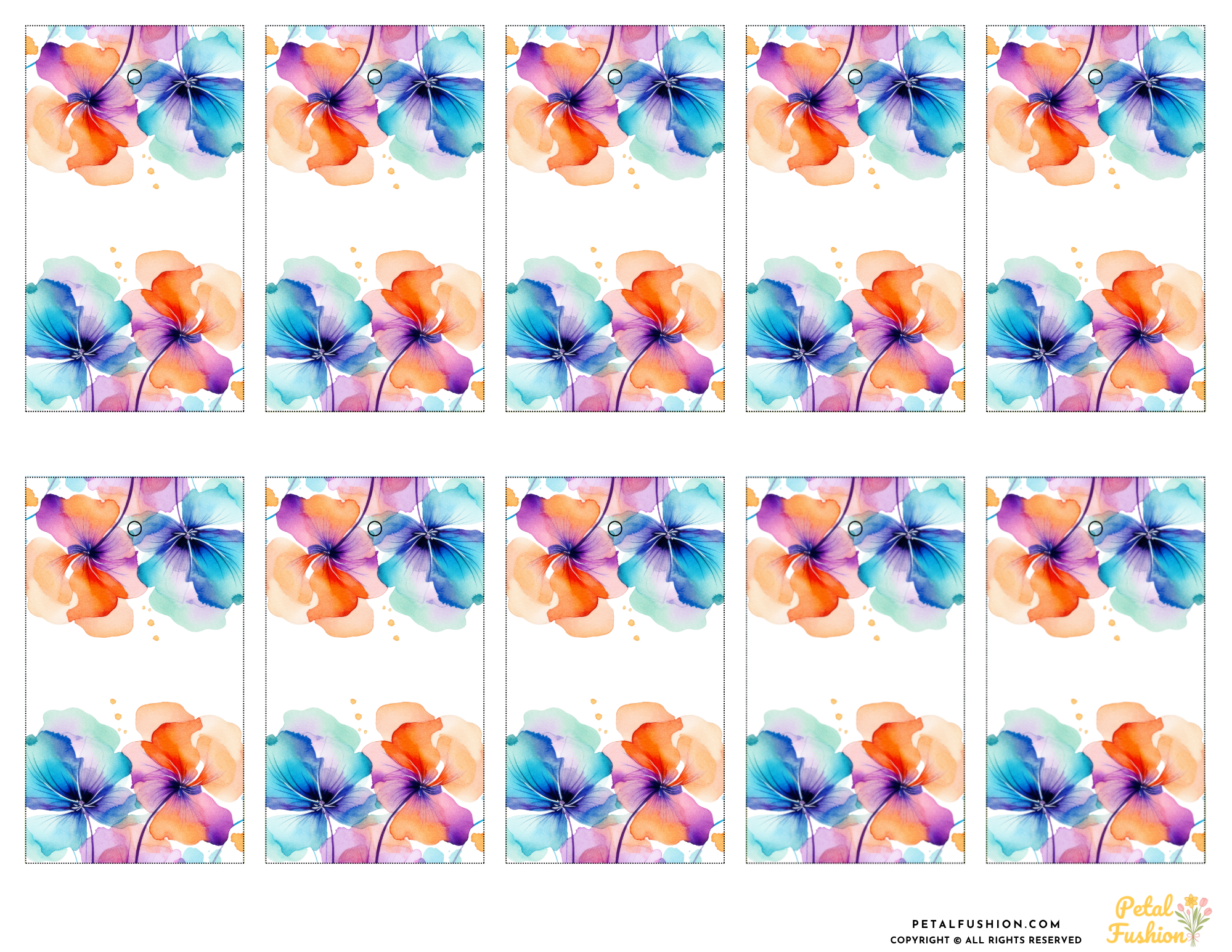 10 Abstract Florals Printable Gift Tags (Digital Download)