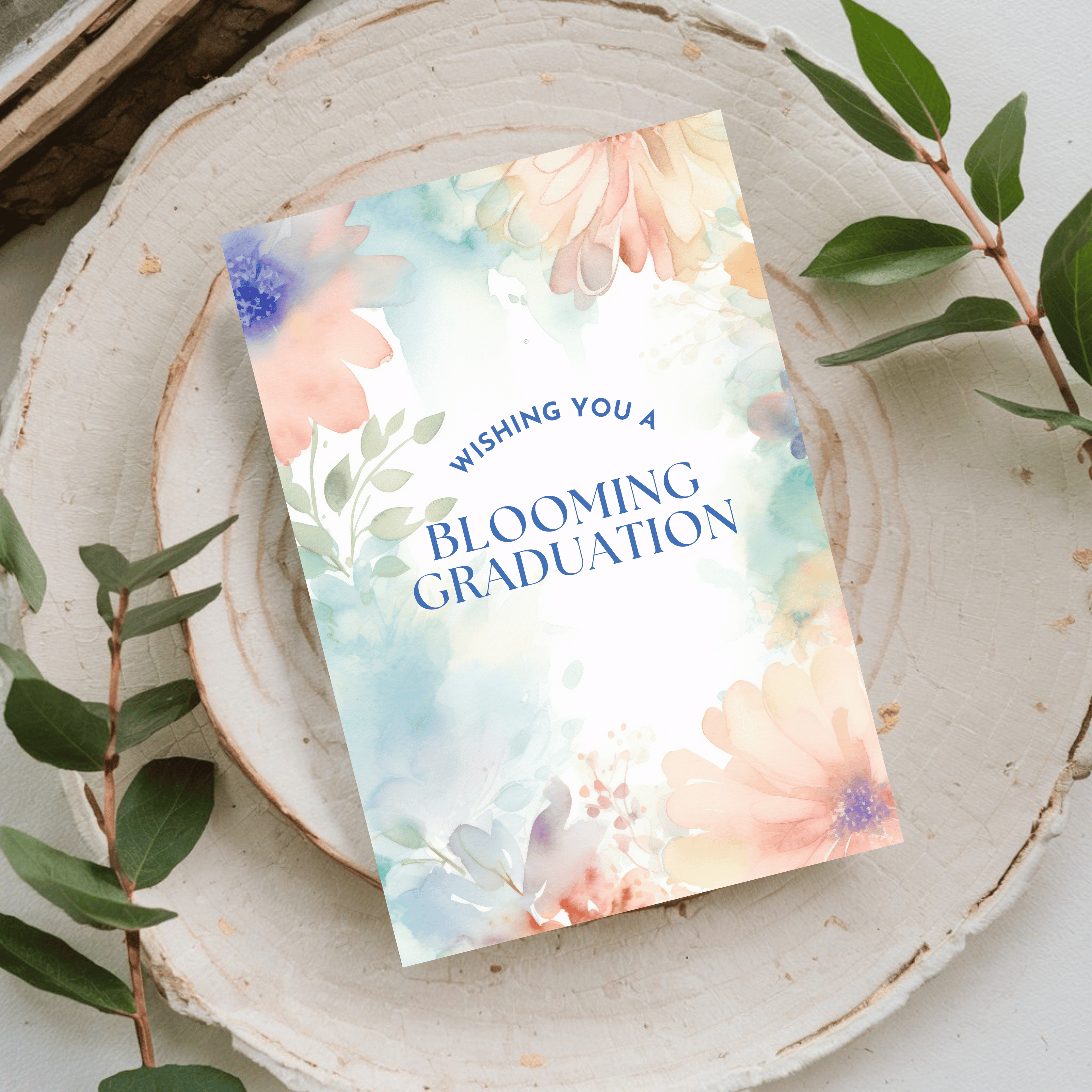 Floral Textures Foldable Graduation Card - A7 (Digital Download)