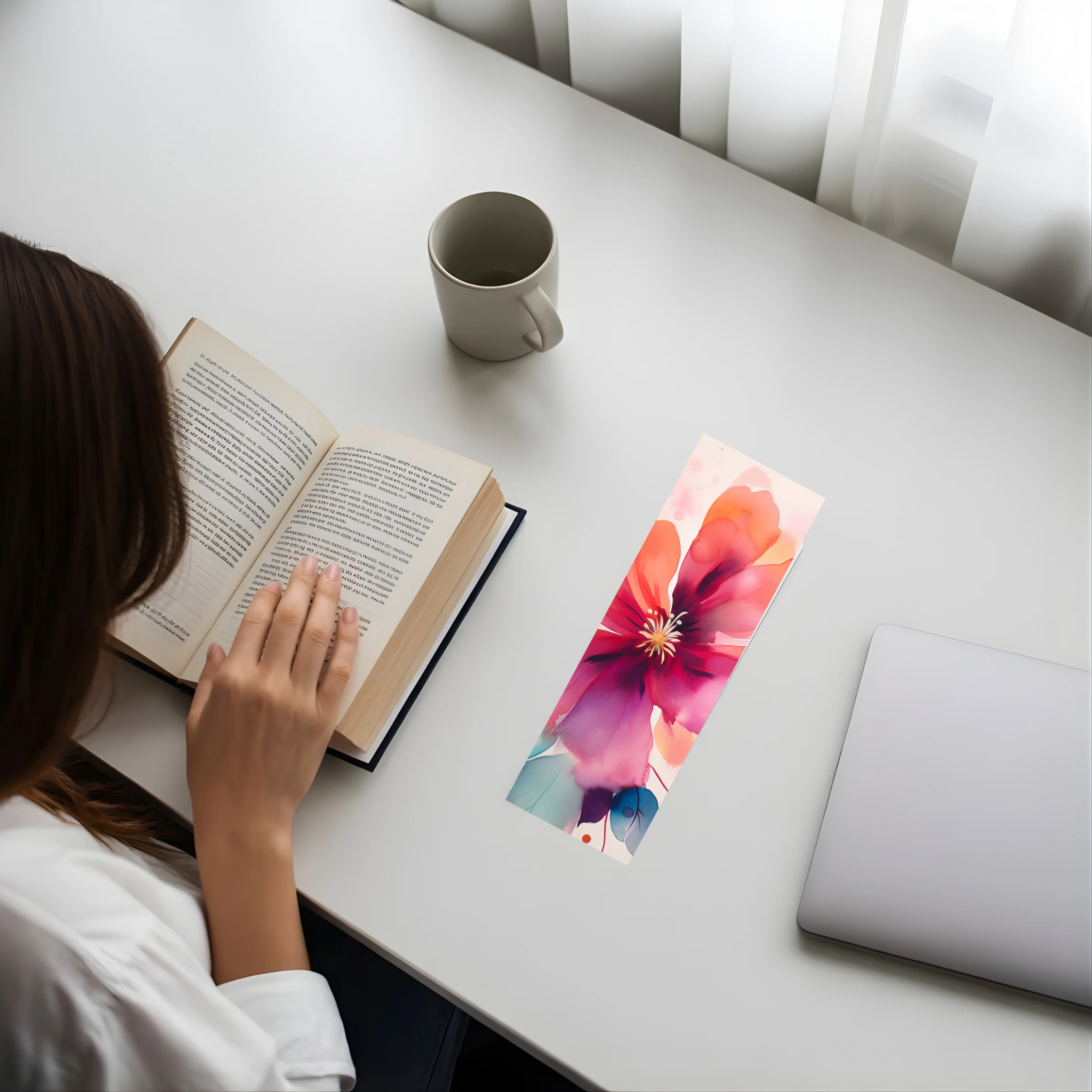 4 Printable Morden Abstract Florals Bookmarks 01 (Digital Download)