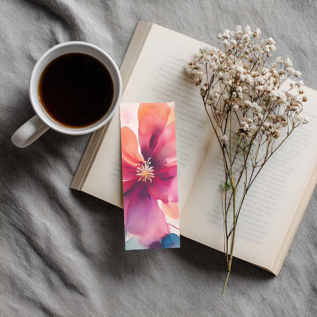 4 Printable Morden Abstract Florals Bookmarks 01 (Digital Download)