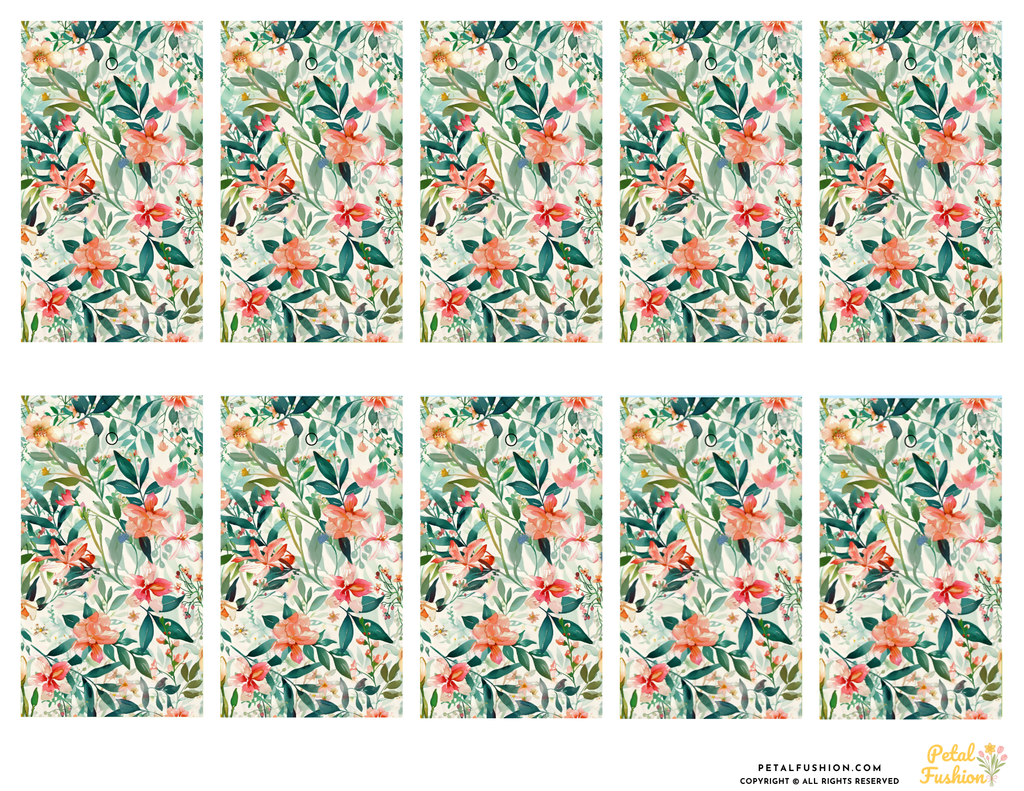 10 Botanical Garden Florals Gift Tags (Digital Download)