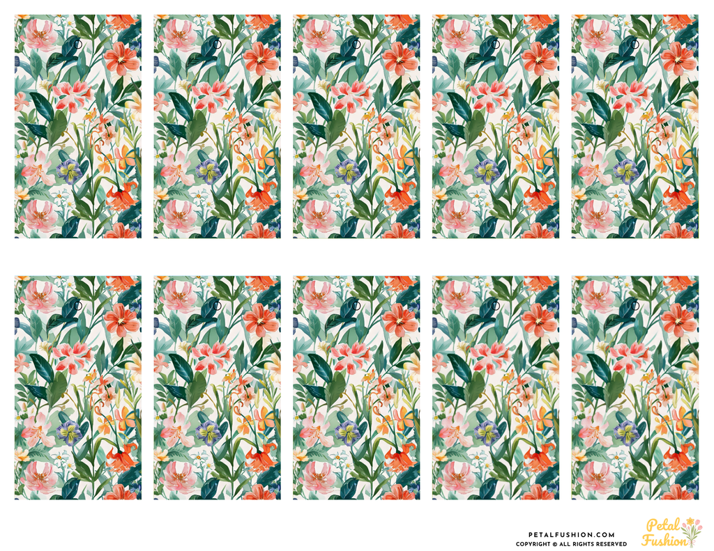 10 Botanical Garden Florals Gift Tags (Digital Download)