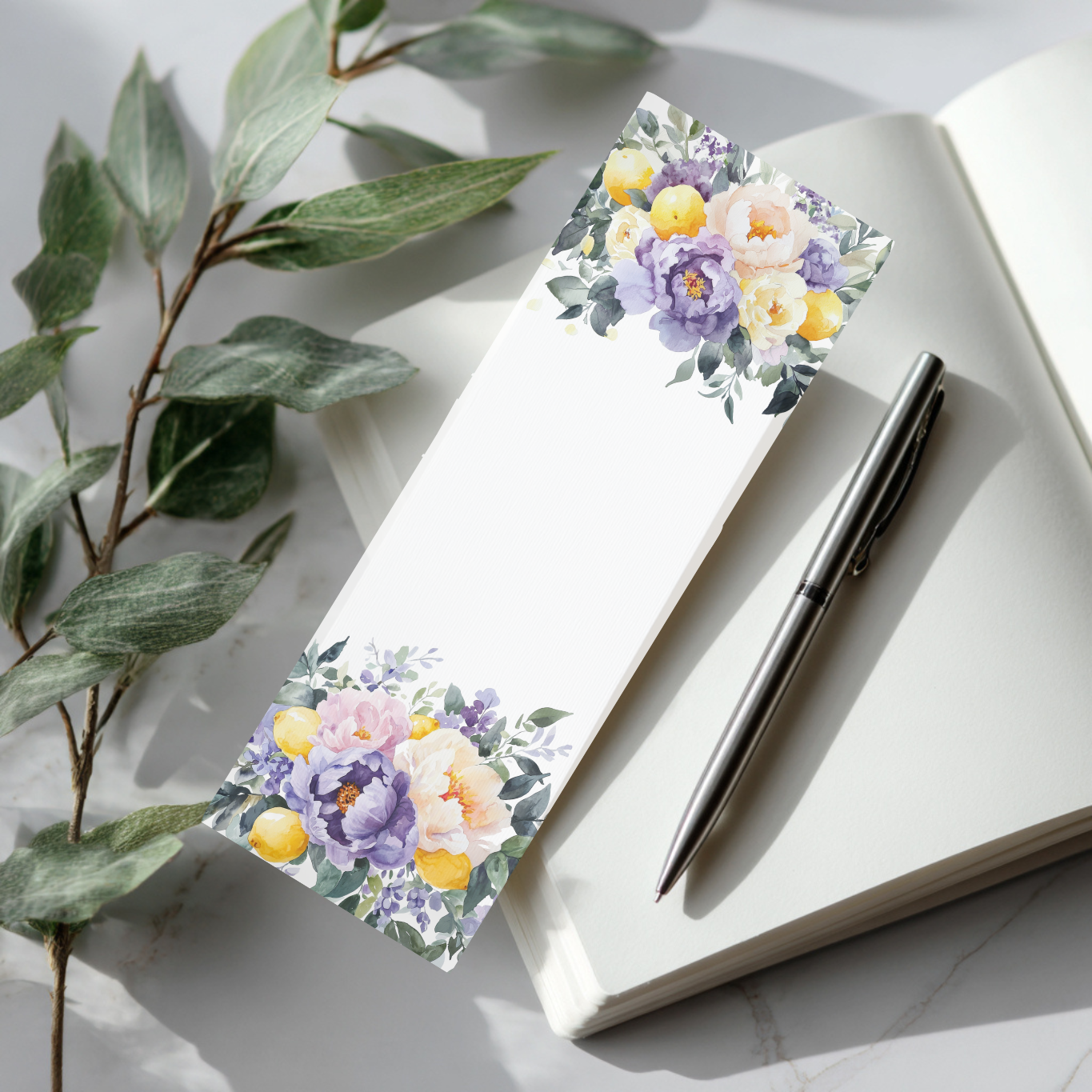 4 Citrus & Florals Printable Bookmarks (Digital Download)
