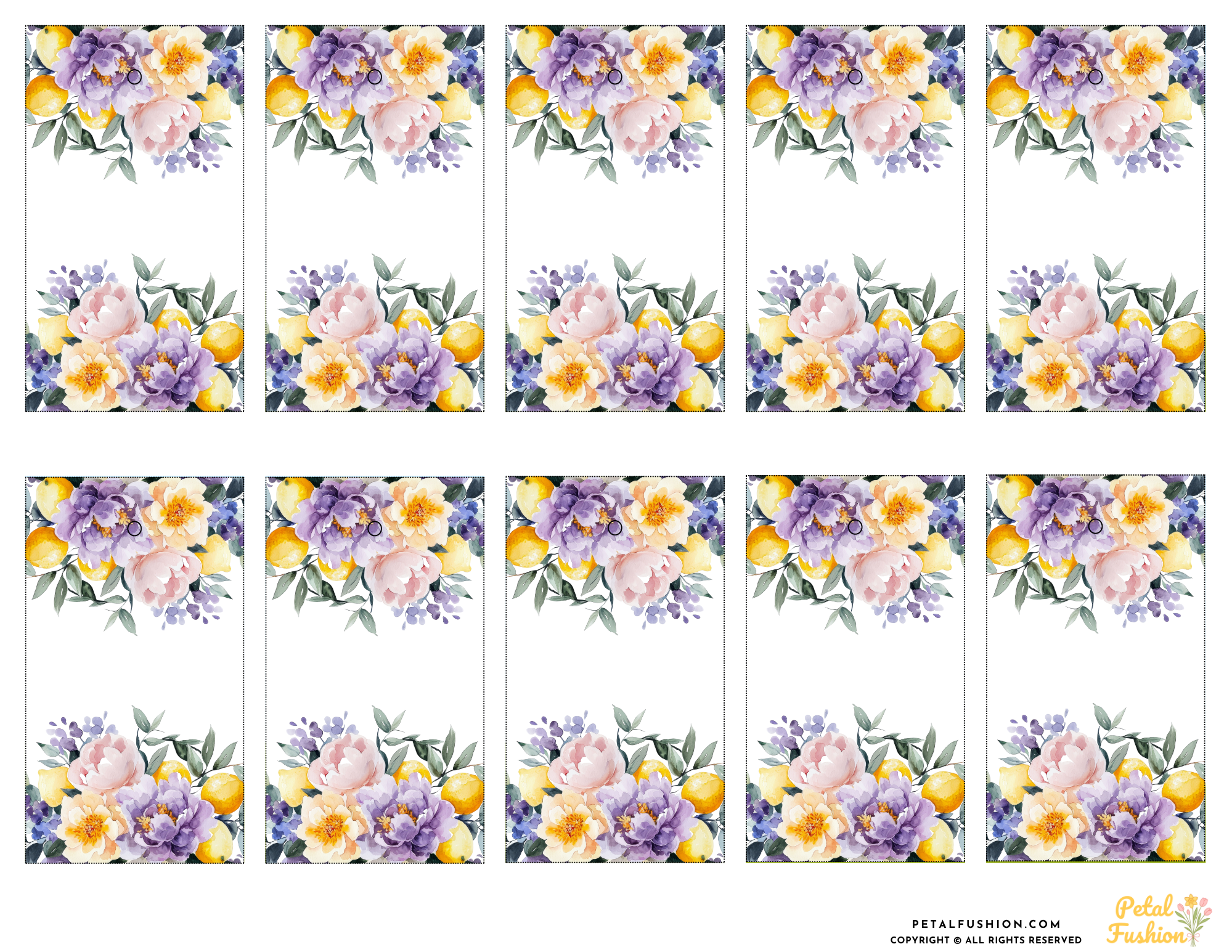 10 Printable Citrus & Floral Gift Tags (Digital Download)