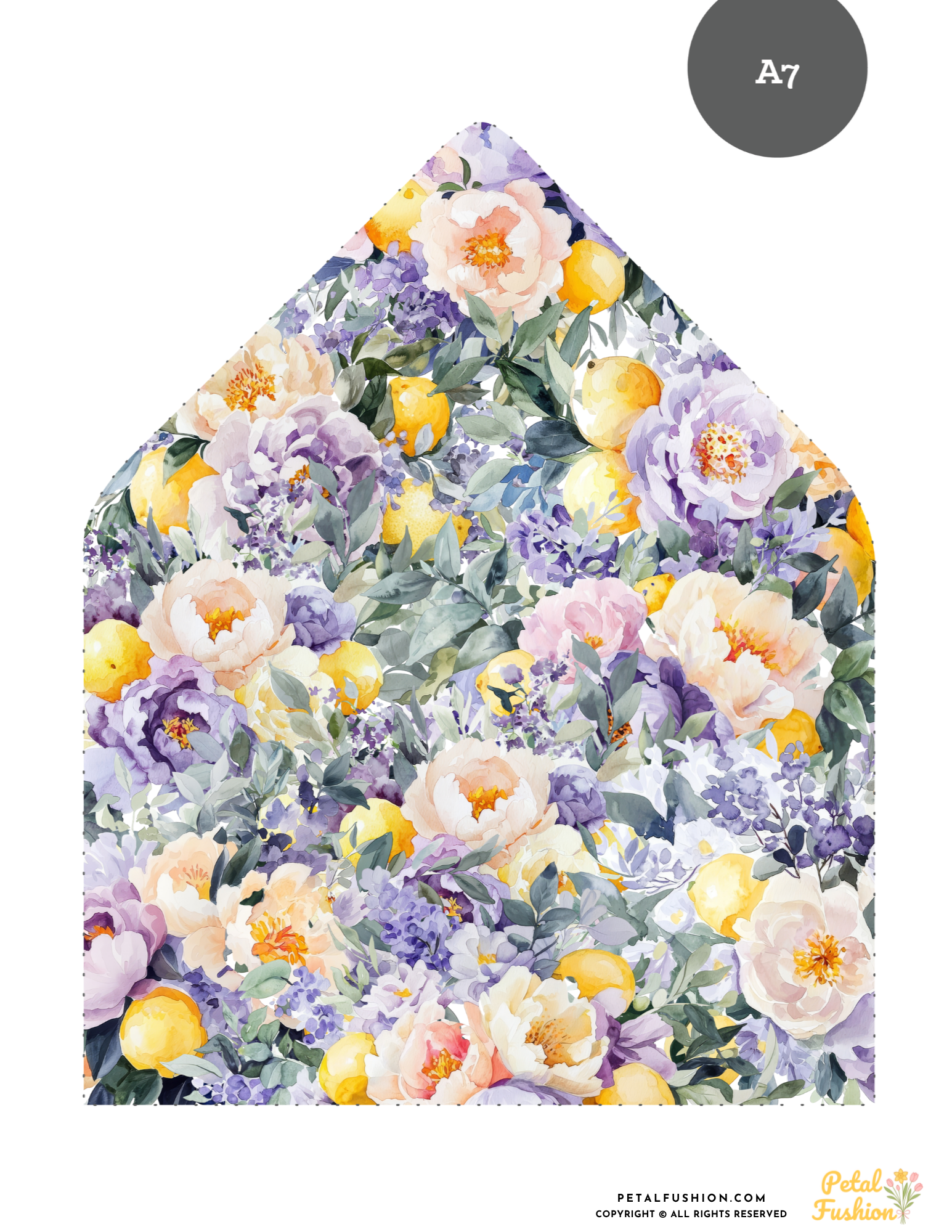 Citrus & Florals Printable Envelope Liners 12 Sizes (Digital Download)