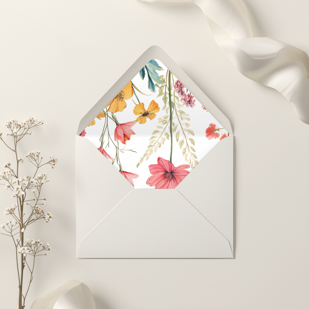 Printable Wildflowers Envelope Liners 12 Sizes (Digital Download)