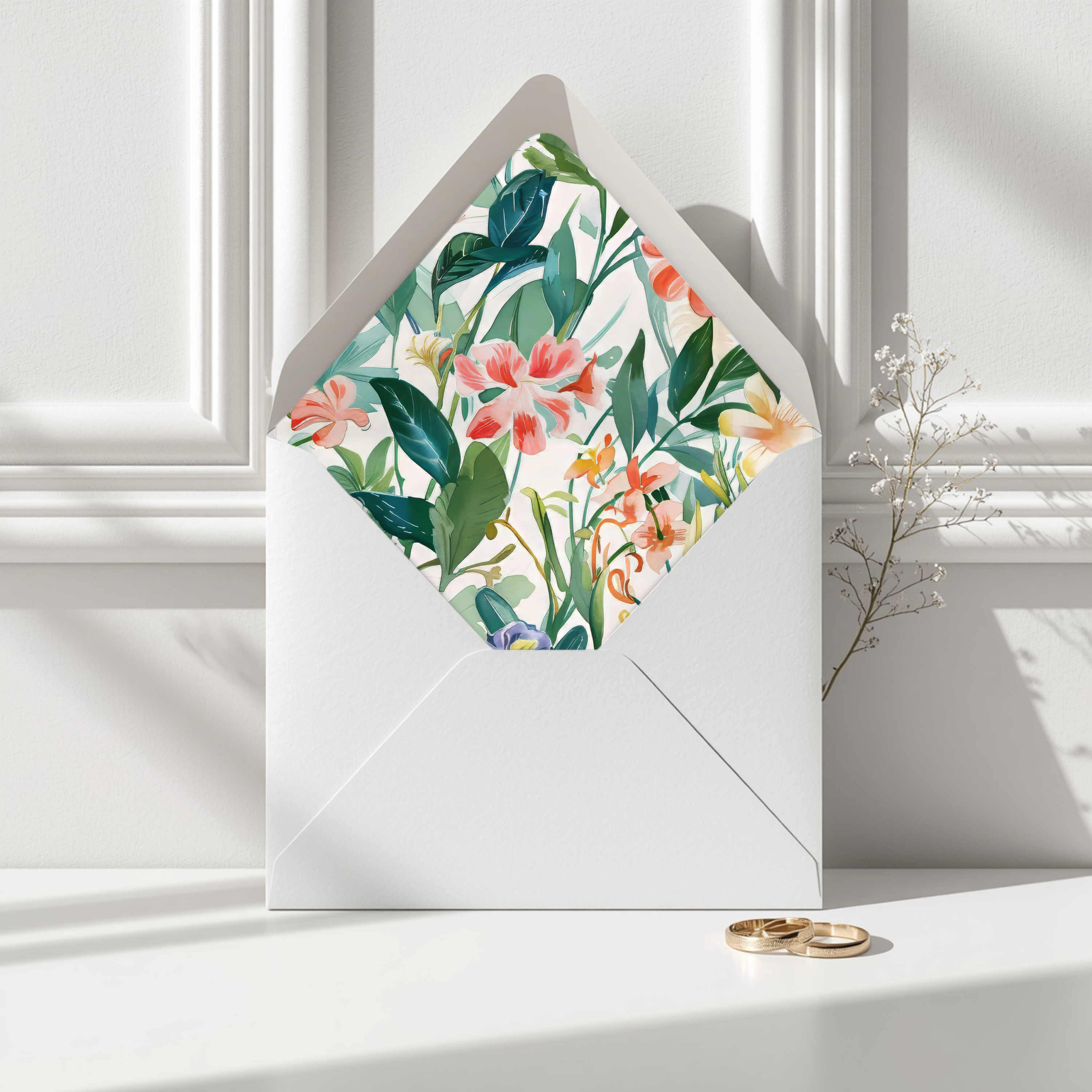 Printable Botanical Garden Florals Envelope Liners 12 Sizes (Digital Download)