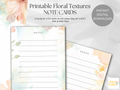 Floral Textures Lined Note Cards (Digital Download)