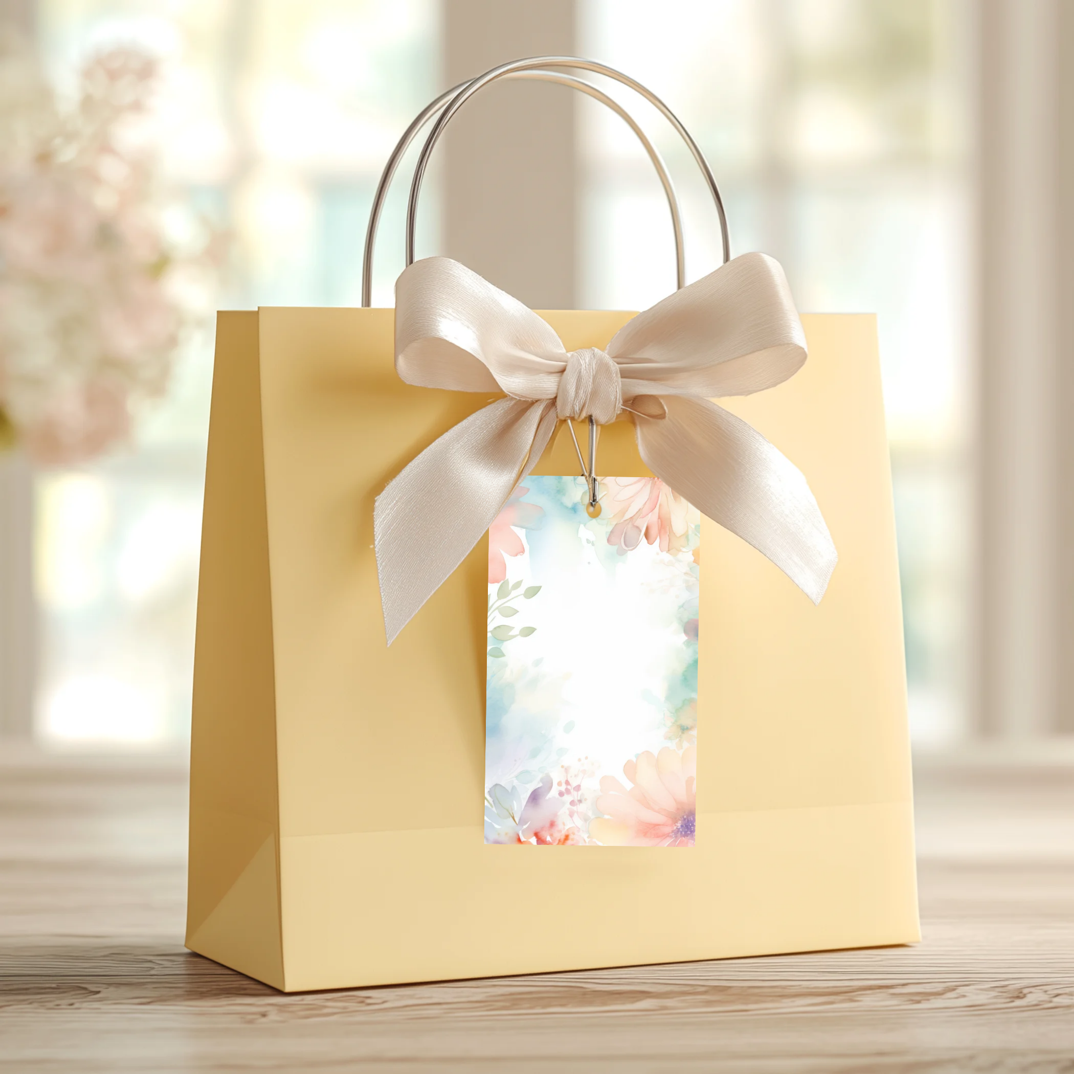 10 Printable Floral Textures Thank You Gift Tags (Digital Download)