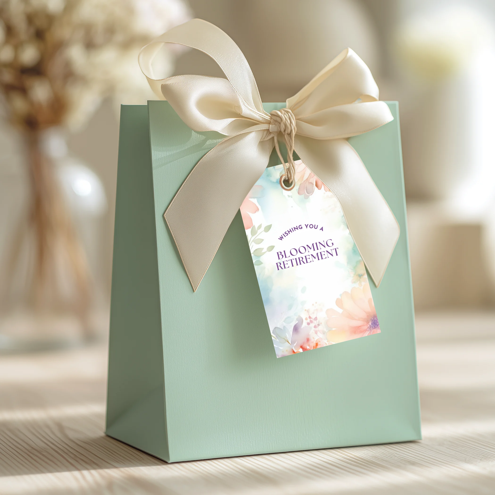 10 Floral Textures Retirement Gift Tags (Digital Download)
