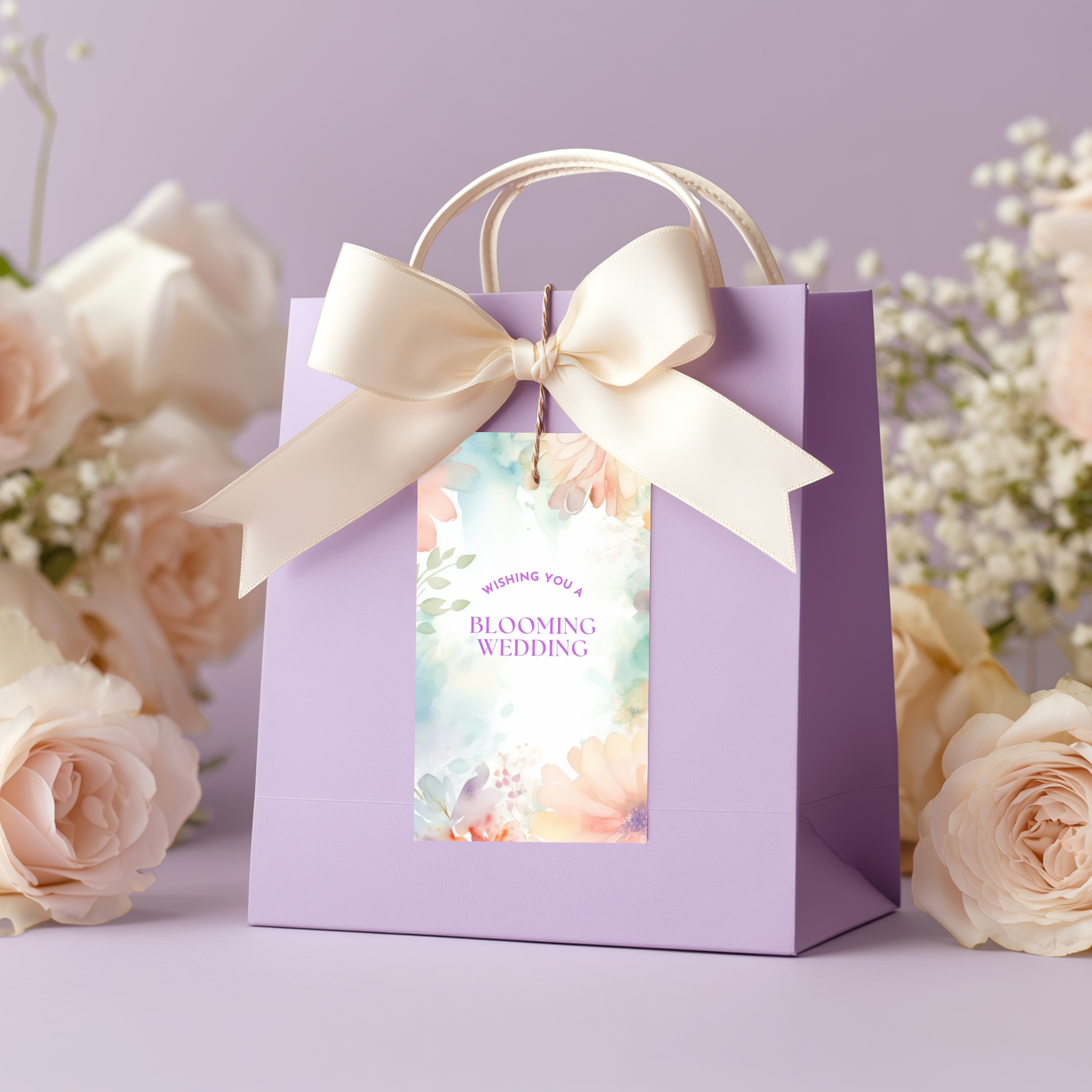 10 Printable Floral Textures Wedding Gift Tags (Digital Download)