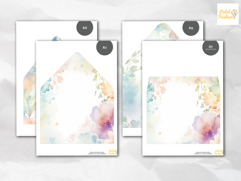 Printable Floral Textures Envelope Liners 12 Sizes (Digital Download)