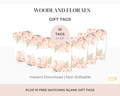 10 Printable Pink Woodland Gift Tags (Digital Download)