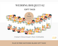 10 Printable Wedding Bouquet Gift Tags 02 (Digital Download)