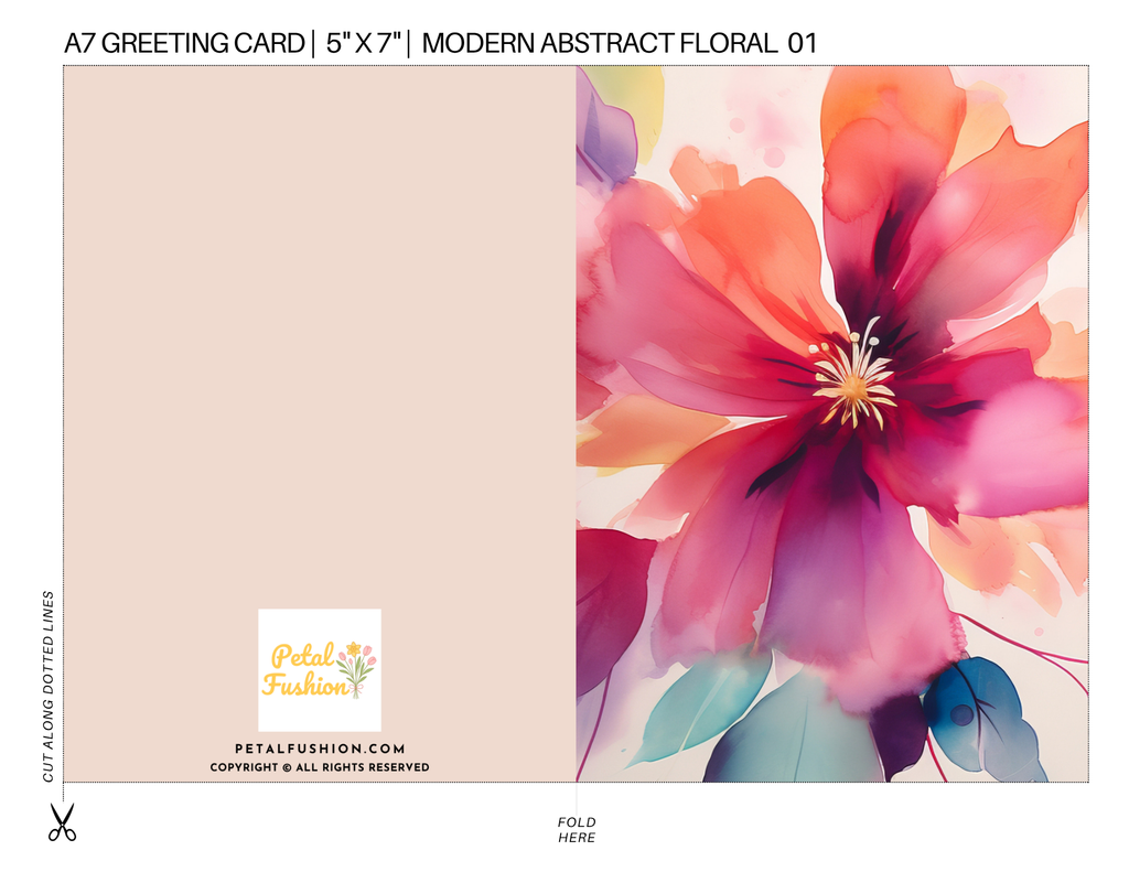 Morden Abstract Foldable Greeting Card - A7 (Digital Download)
