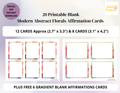 20 Modern Abstract Blank Affirmations Cards (Digital Download)