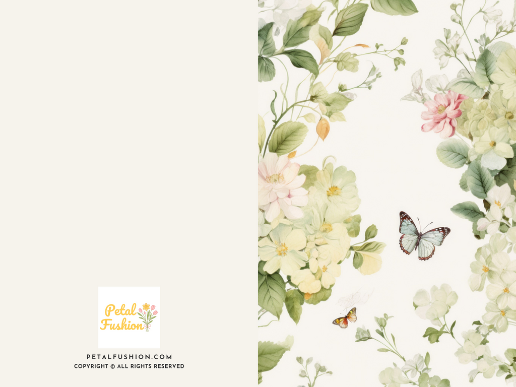 Vintage Florals Foldable Greeting Card - A7 (Digital Download)
