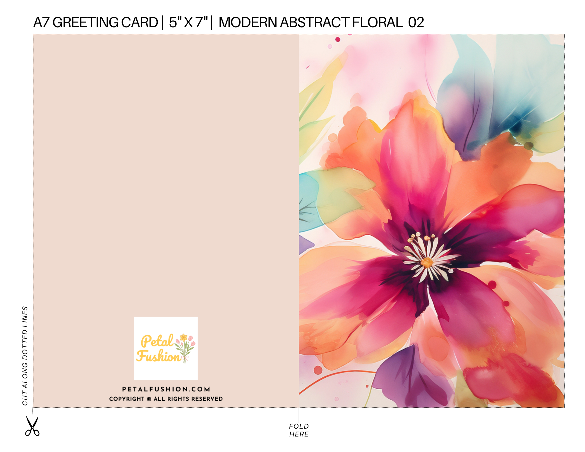 Morden Abstract Foldable Greeting Card - A7 (Digital Download)