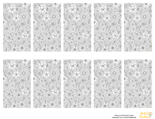10 Printable Monochromatic Floral Gift Tags (Digital Download)