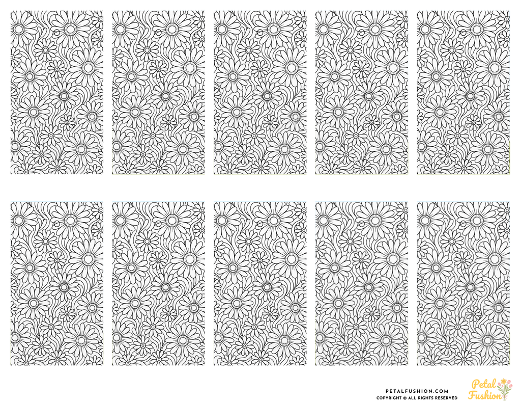 10 Printable Monochromatic Floral Gift Tags (Digital Download)